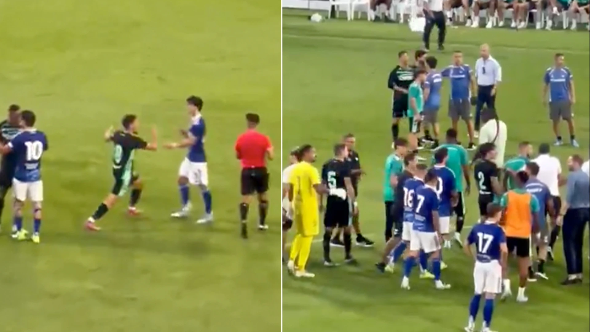 Betis vs Como friendly ERUPTS in chaos as as ex-Prem ace slaps rival