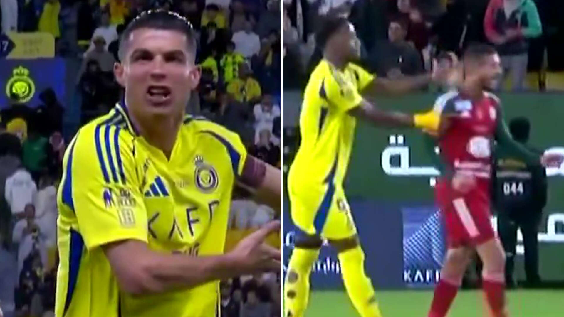 Ronaldo explodes in fit of fury after Duran gets sent off for SLAPPING rival