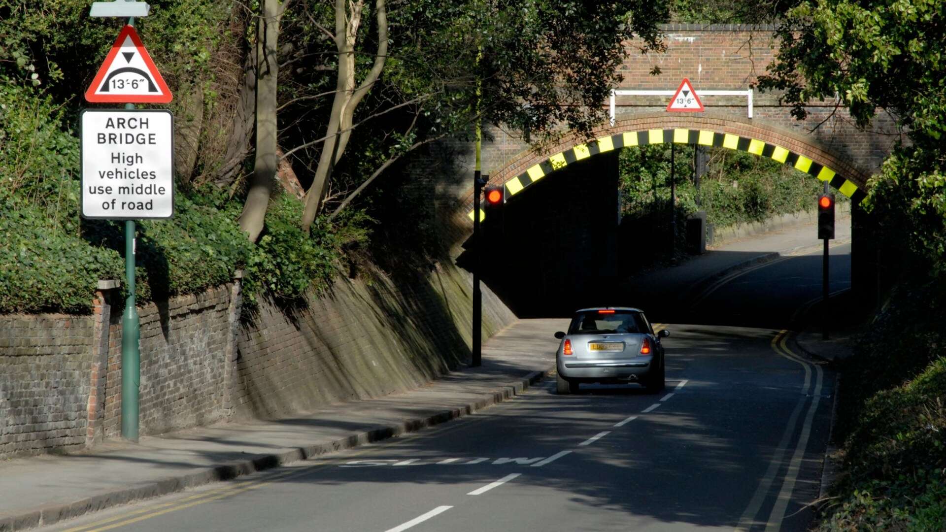 Here's what a low bridge warning sign means