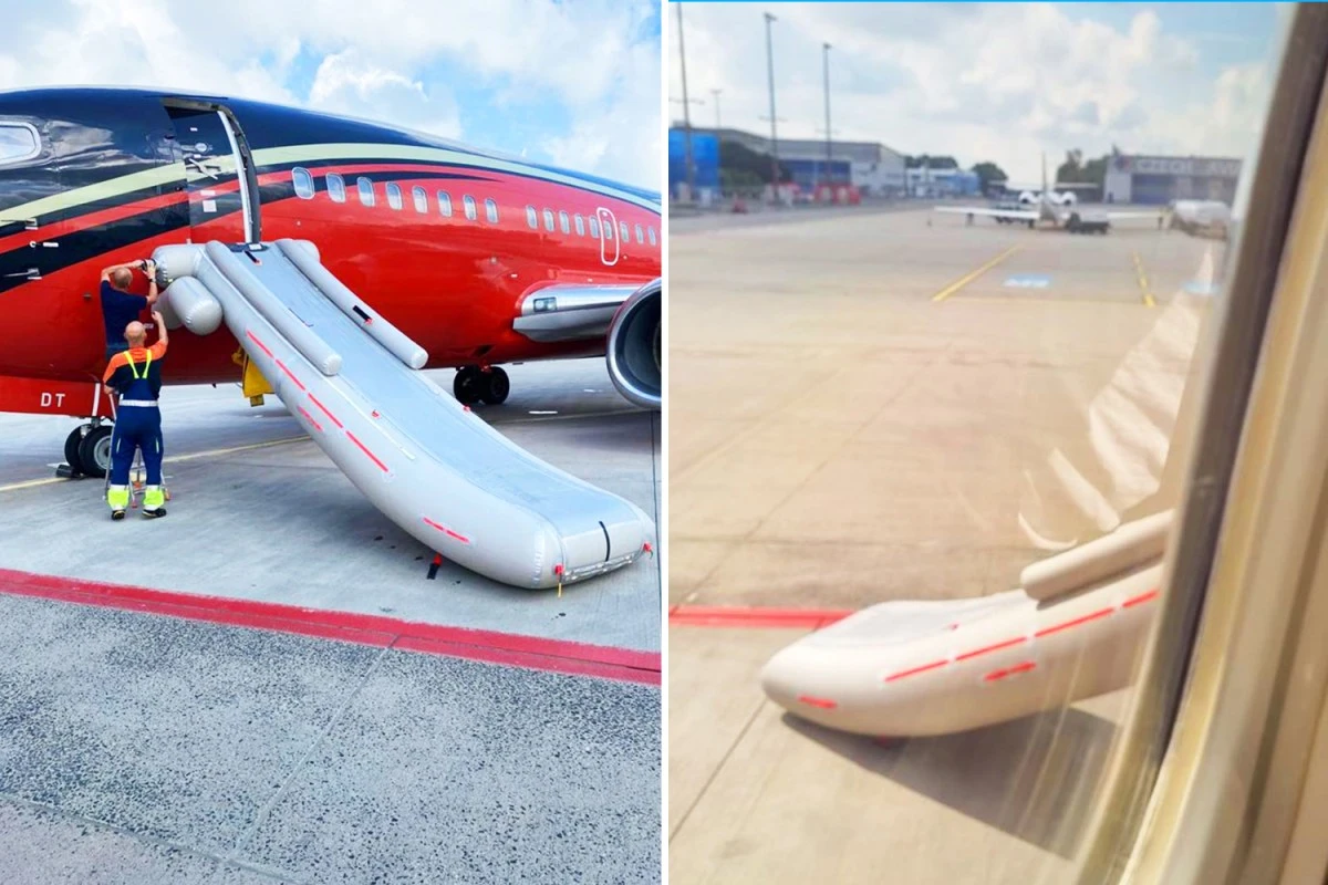 Czech Republic delayed en route to Holland tie as plane escape slide INFLATES
