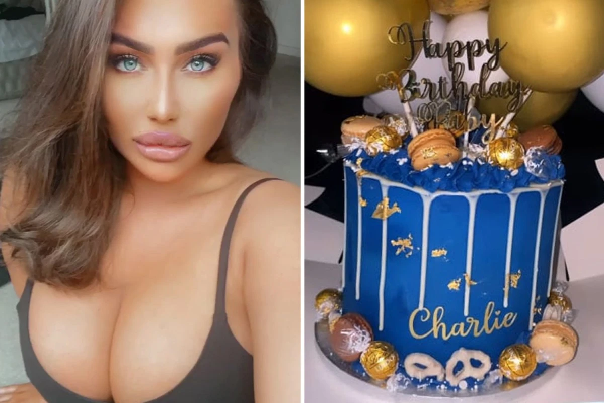 Pregnant Lauren Goodger celebrates bf's birthday with a huge cake