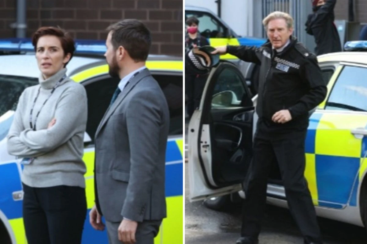DUTY CALLS Line of Duty's Vicky McClure and Adrian Dunbar battle the cold on set in Belfast