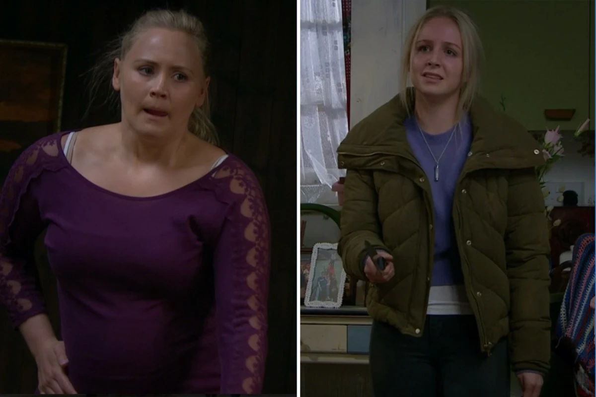 'oh no' Emmerdale shock as Belle Dingle almost stabs pregnant Tracy thinking it's Jamie