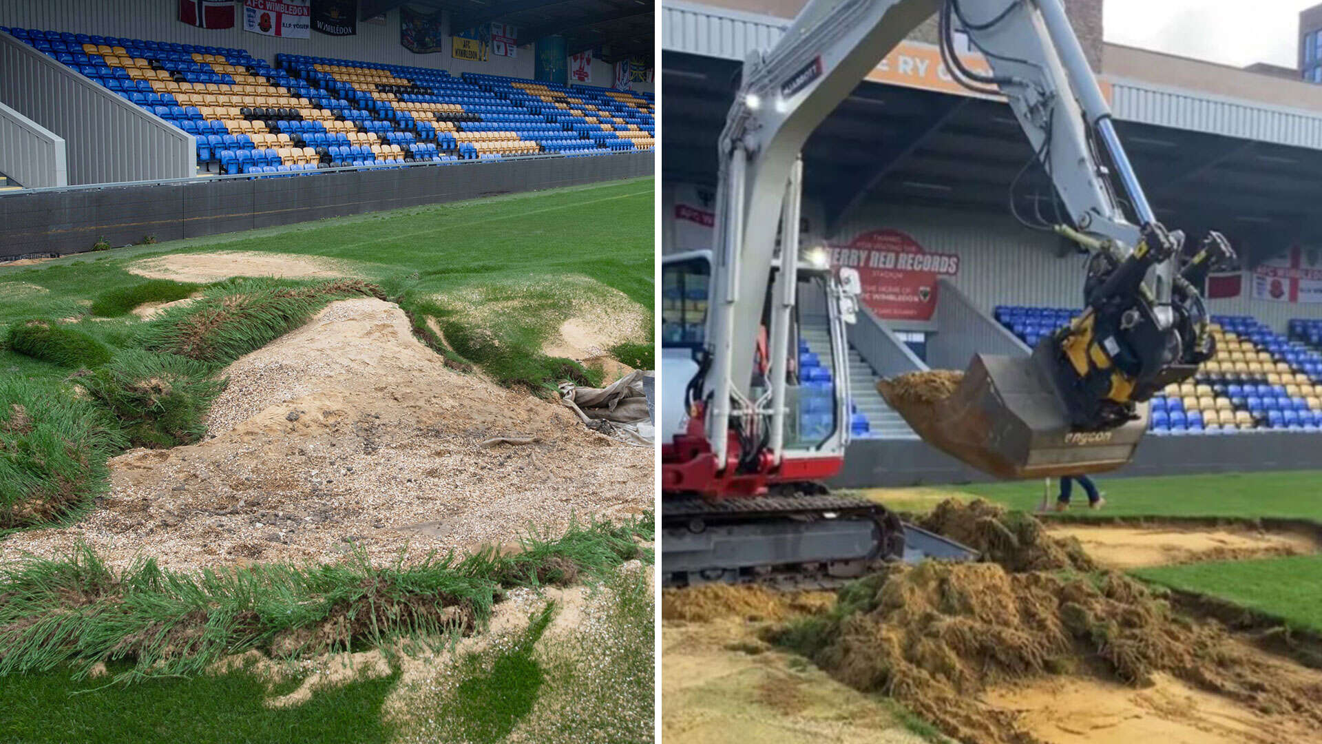 AFC Wimbledon reveal target date to reopen flooded stadium after sinkhole pitch