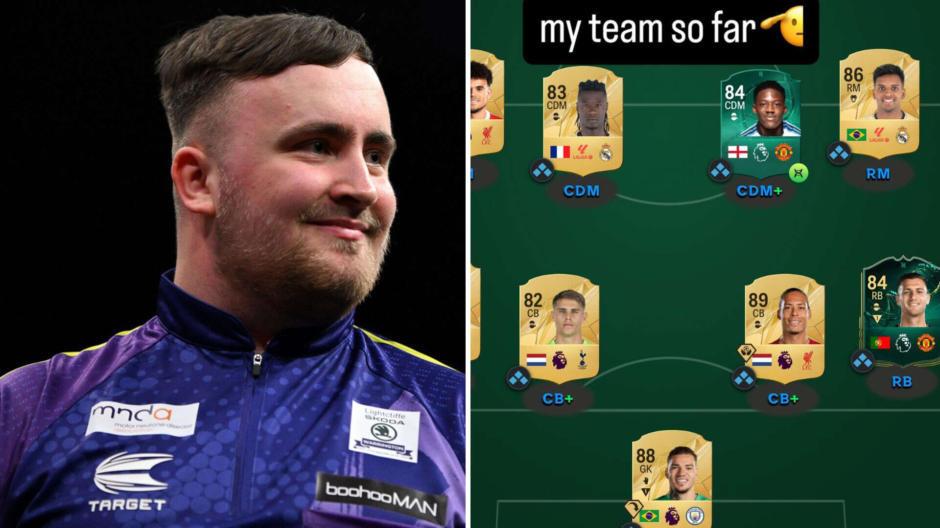 Luke Littler shows off incredible EA FC 25 team with two Man Utd stars