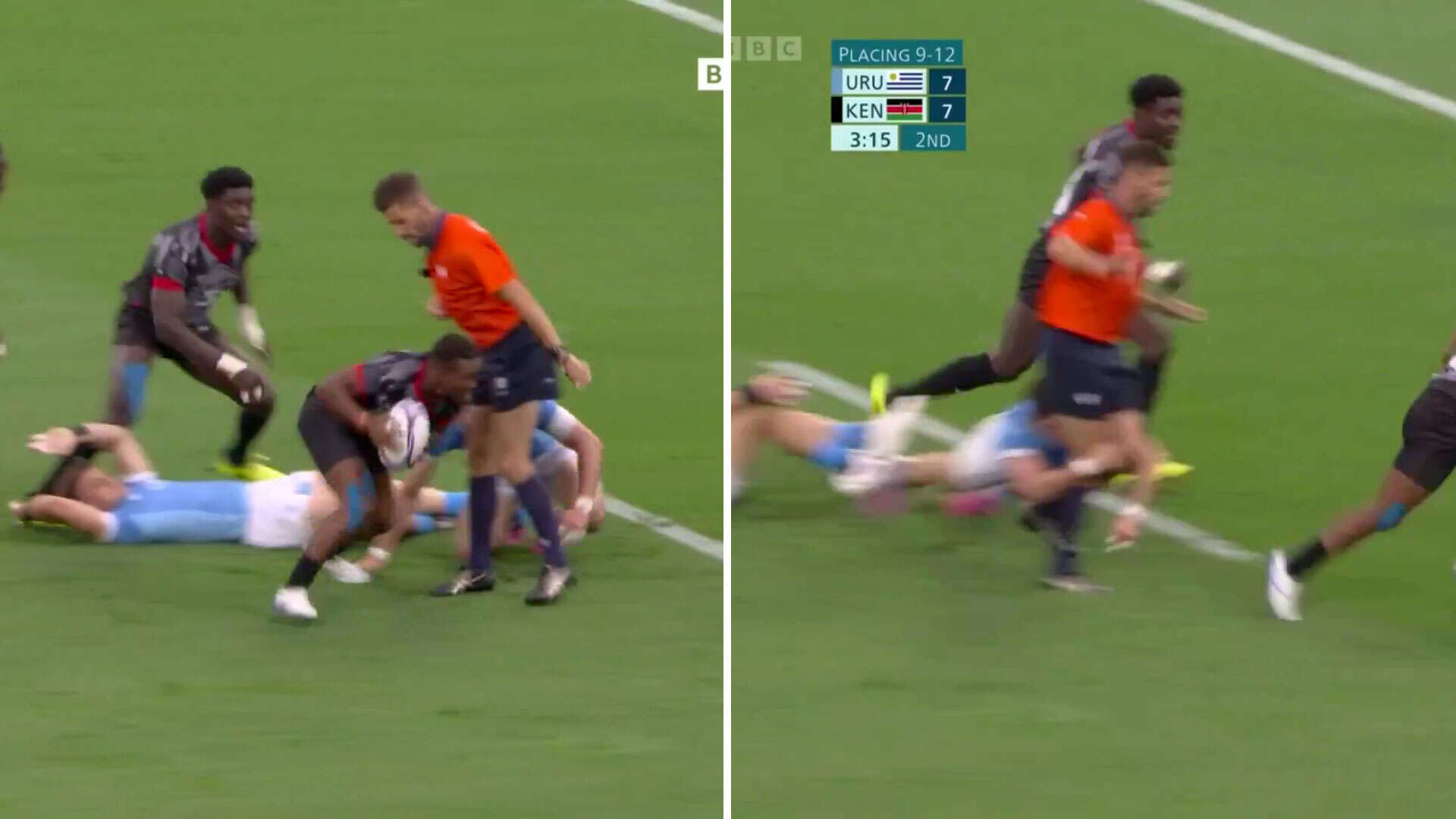 Watch mad moment Olympics rugby star tackles REFEREE during match