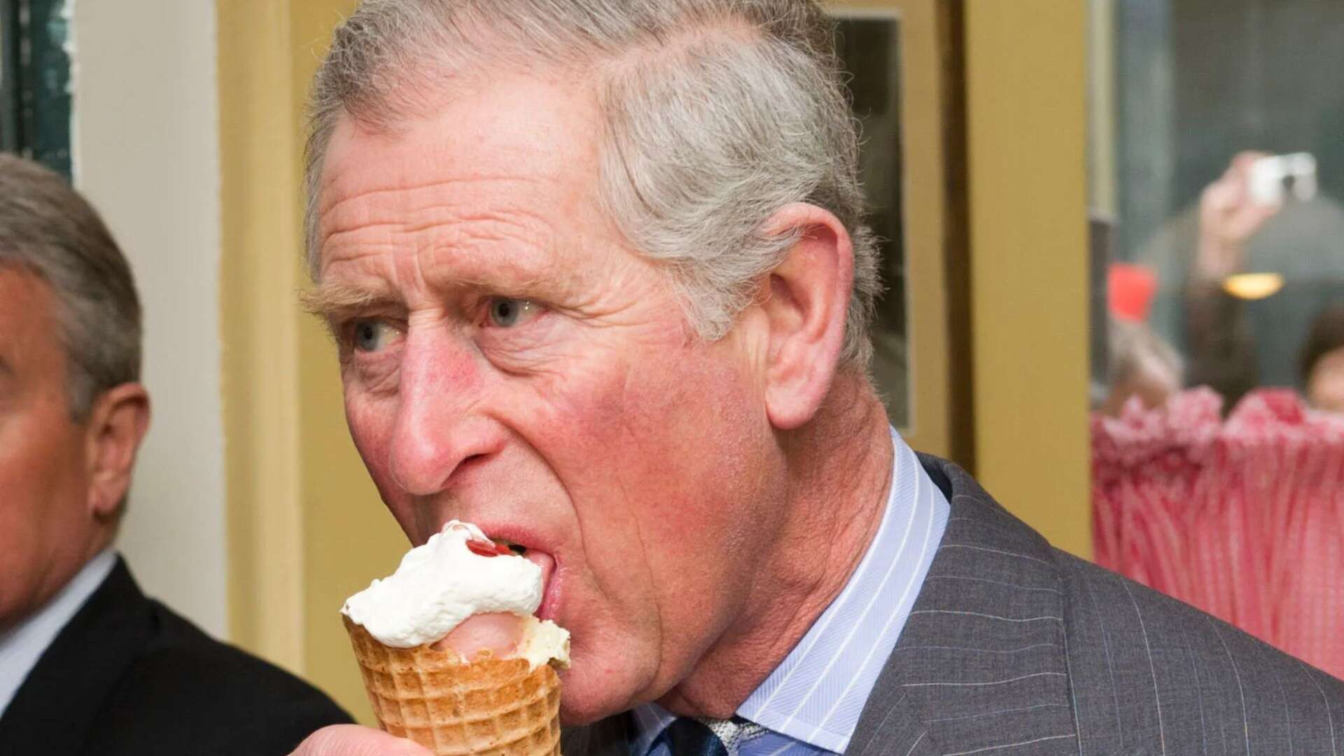 King selling homemade ice cream made with milk from his own royal cows