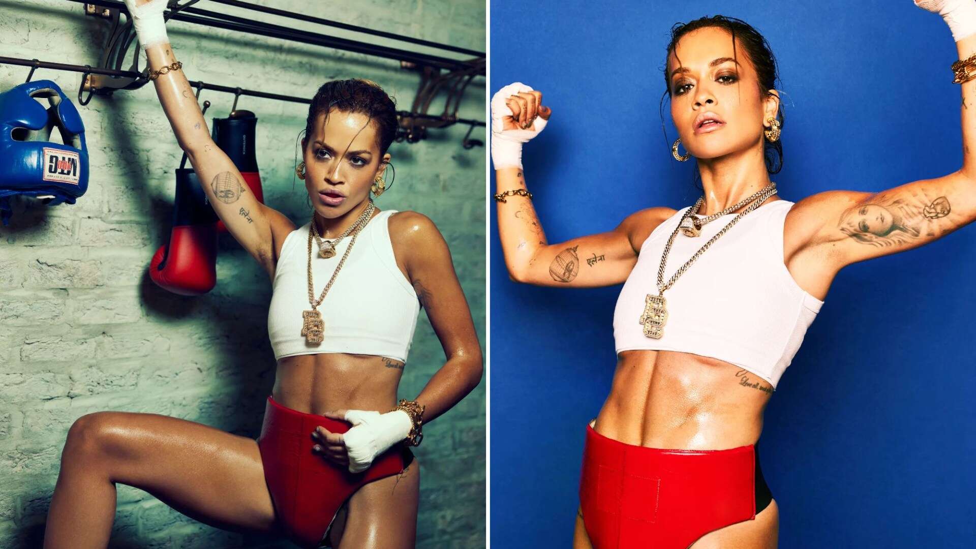 Rita Ora strips down to skimpy boxing gear for racy ringside shoot