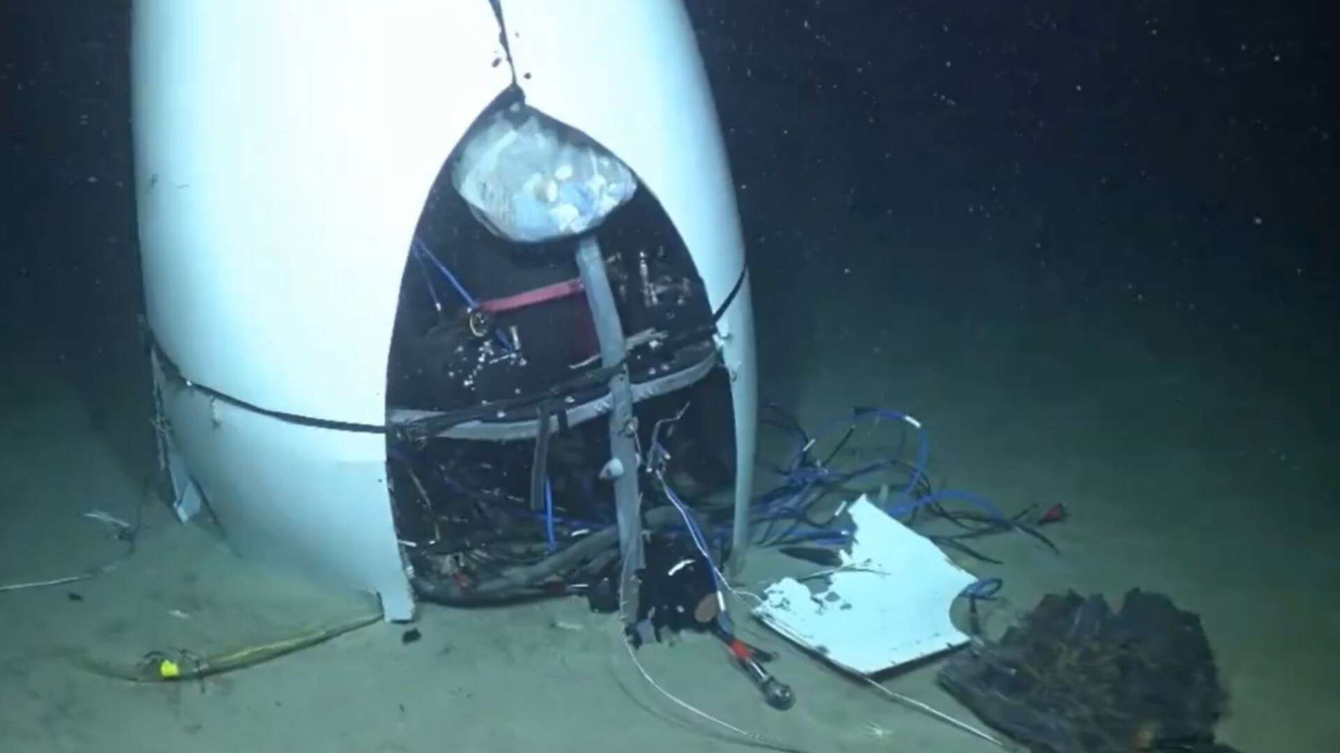 First vid of Titan sub wreck shows mangled craft on ocean floor after implosion