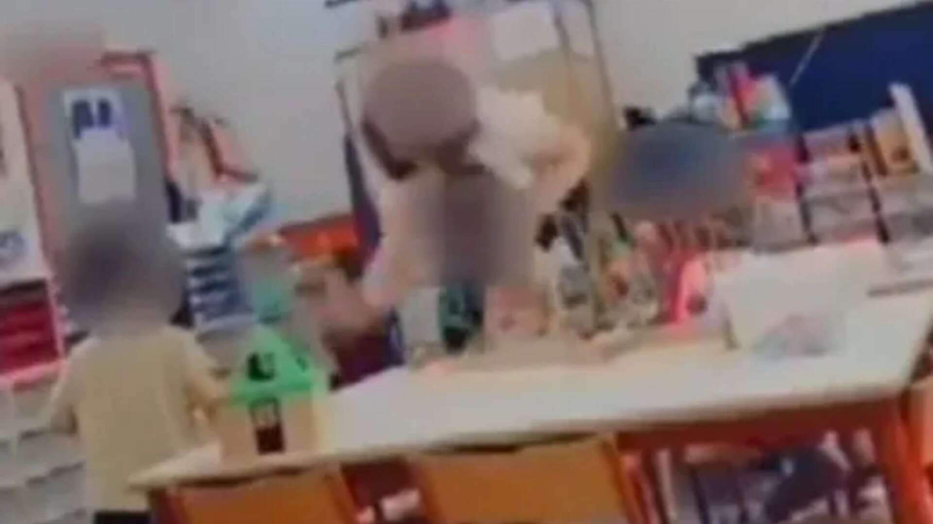 Moment nursery teacher 'hits girl, 3, before spraying liquid in her face'