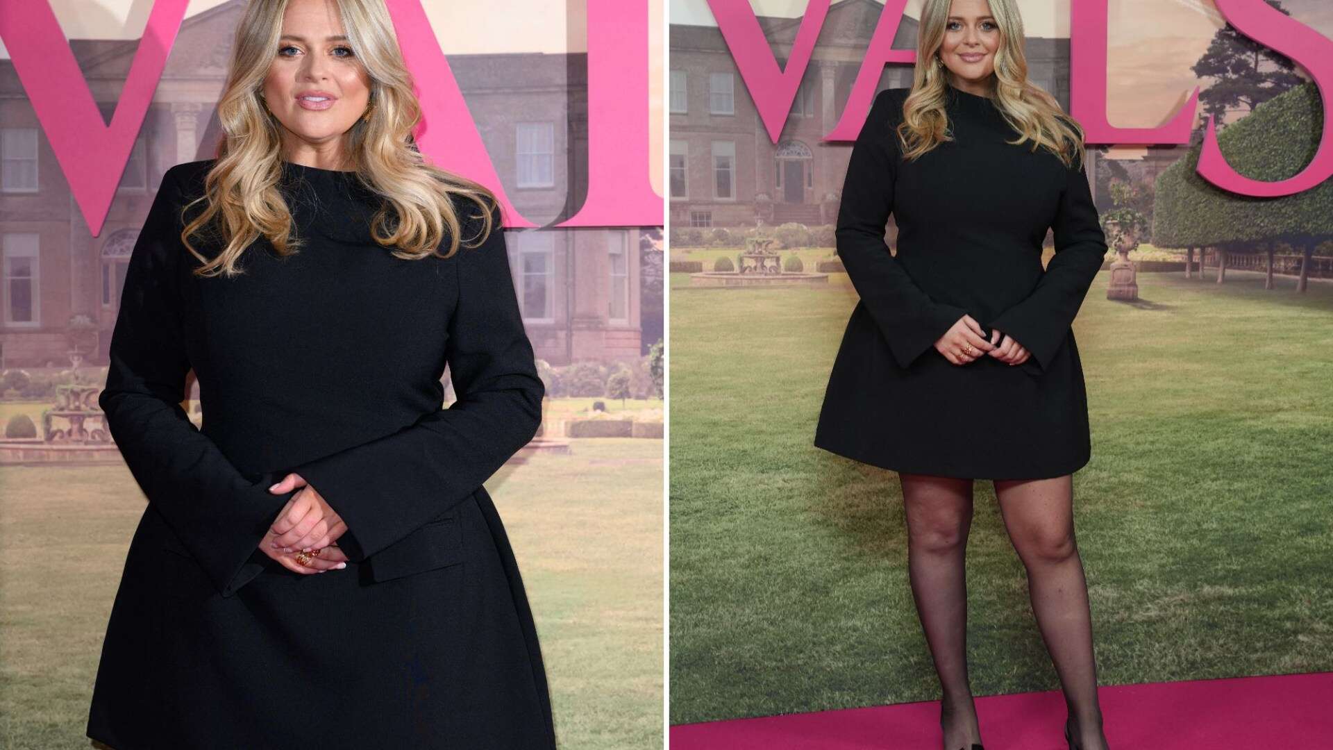 Emily Atack stuns as she makes her red carpet return after giving birth