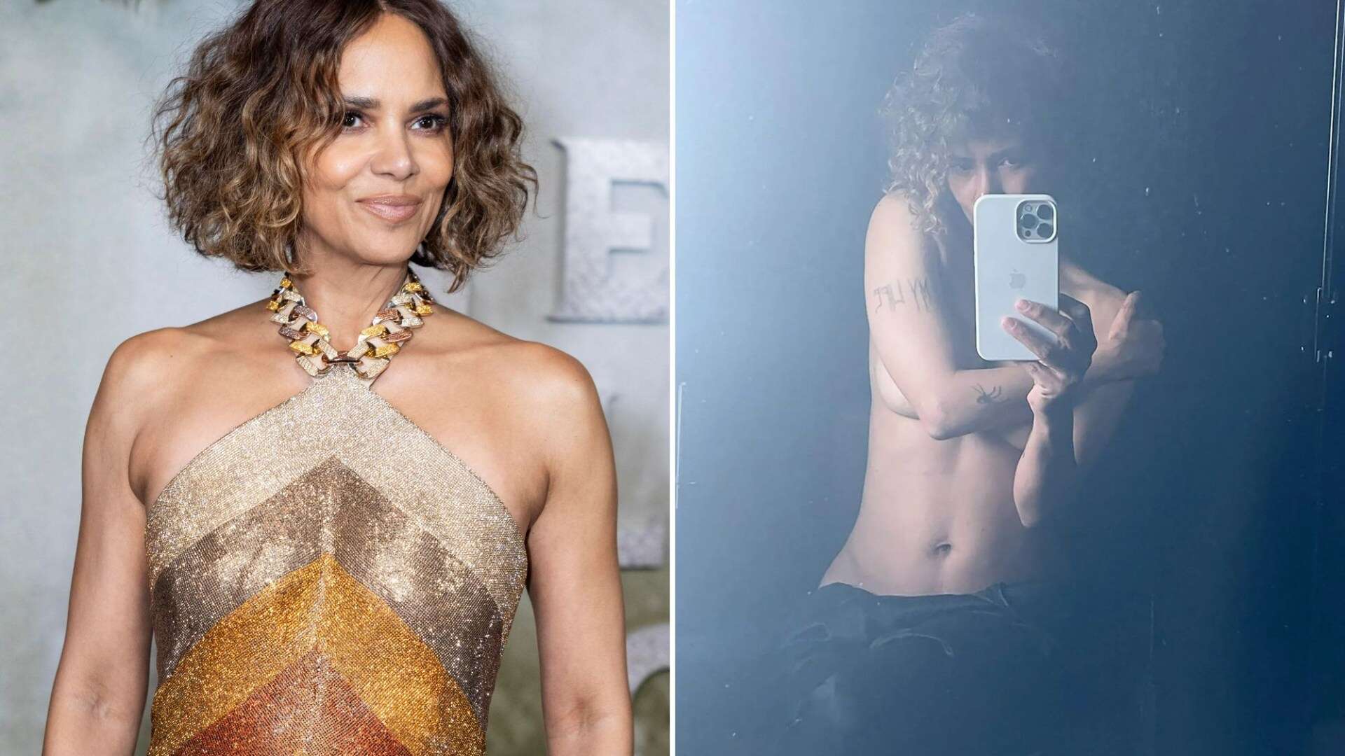 Halle Berry, 58, strips completely topless as she shares racy selfie