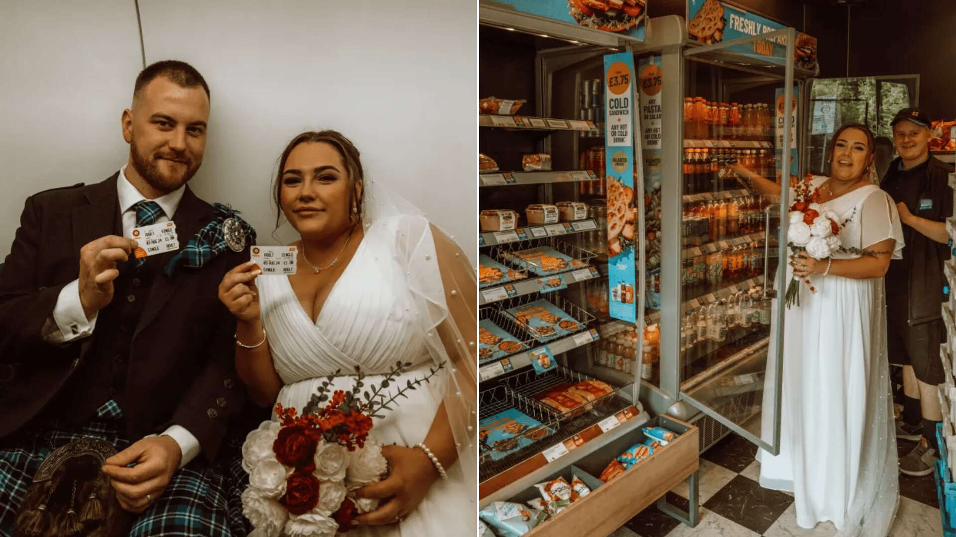 Down-to-earth Glasgow newlyweds ditch wedding guests to nip to Greggs instead