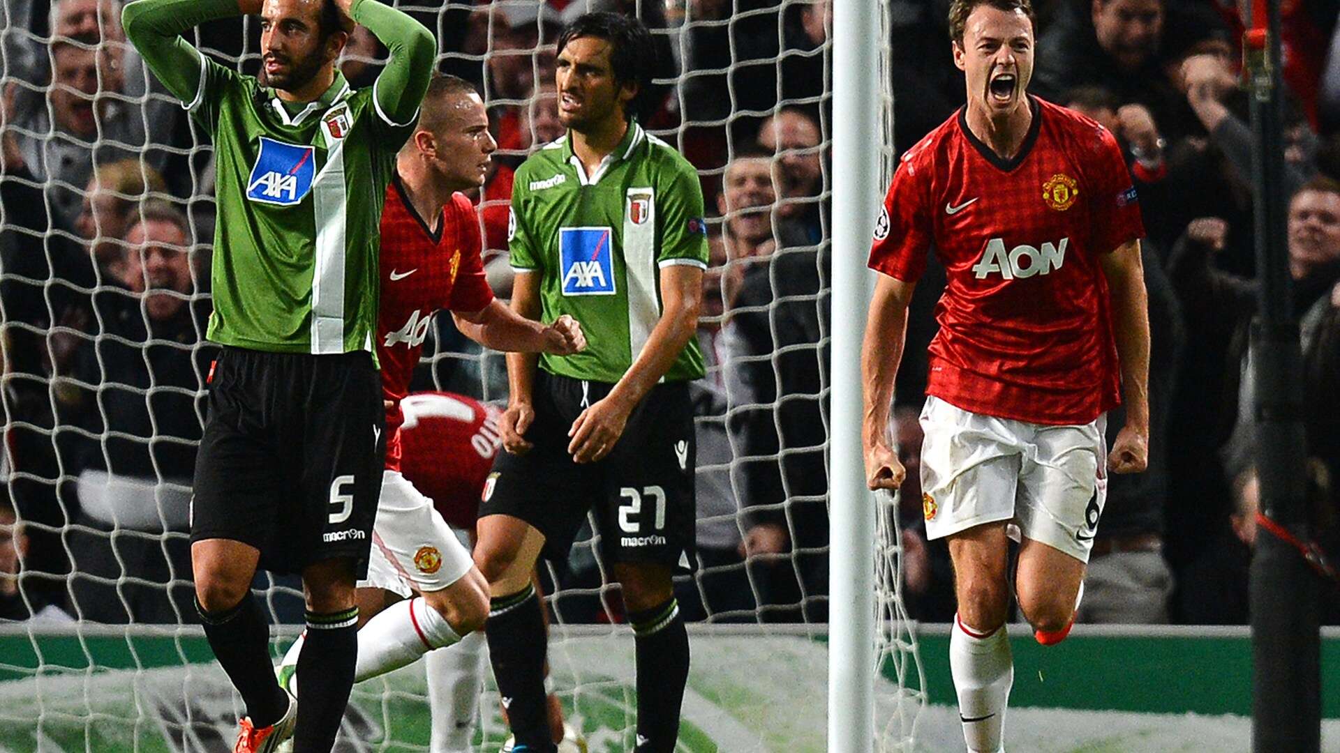 Ruben Amorim watches in horror as Jonny Evans scores AGAINST him in old pic