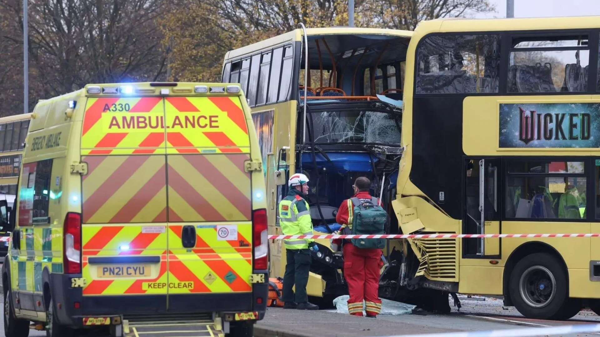 Horror bus crash leaves SEVENTEEN in hospital after head-on smash