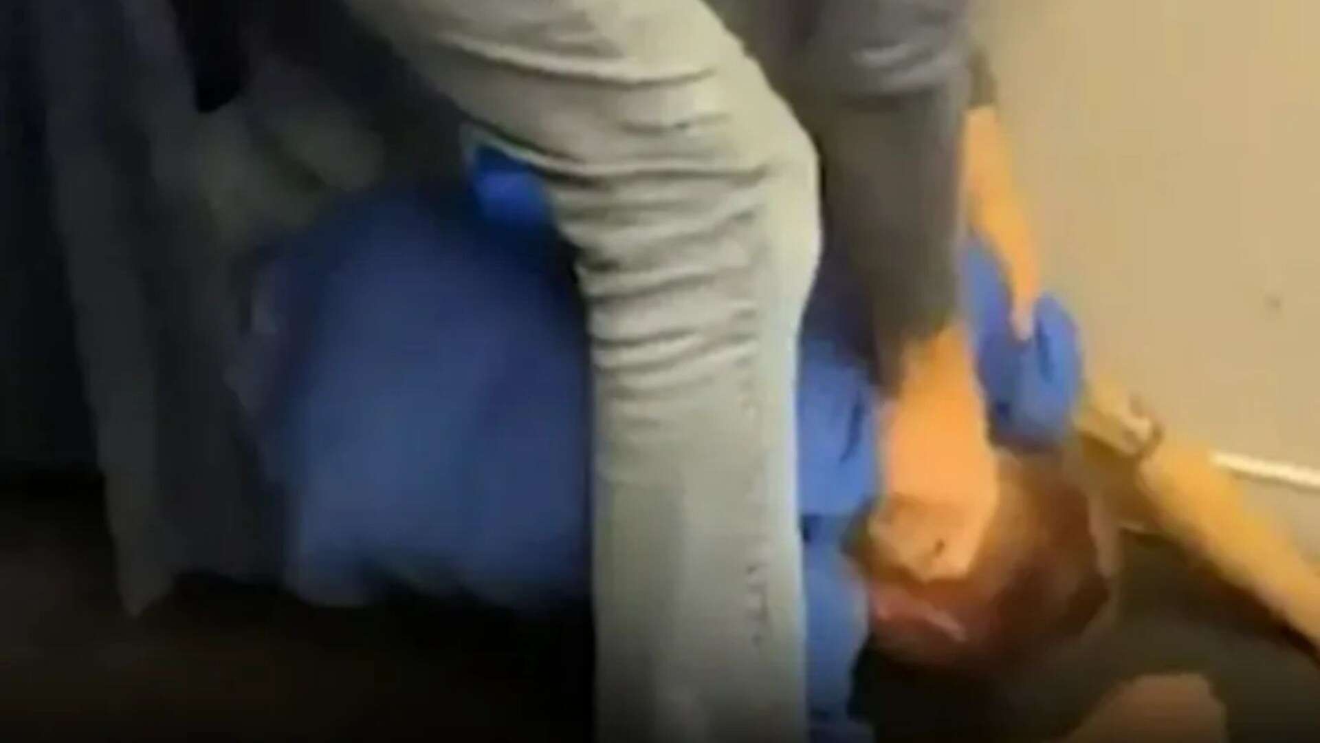 Moment ‘drunk’ passenger is wrestled to floor after ‘sparking mid-air brawl’