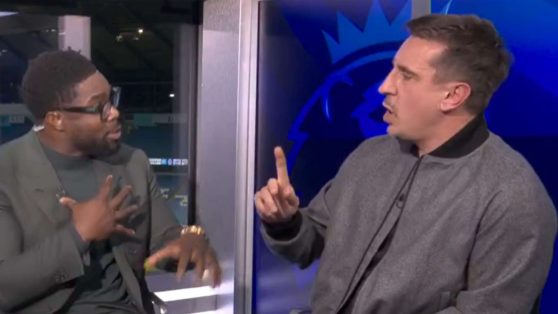 Neville hits out at 'MOPING' Rashford and Garnacho and has heated argument