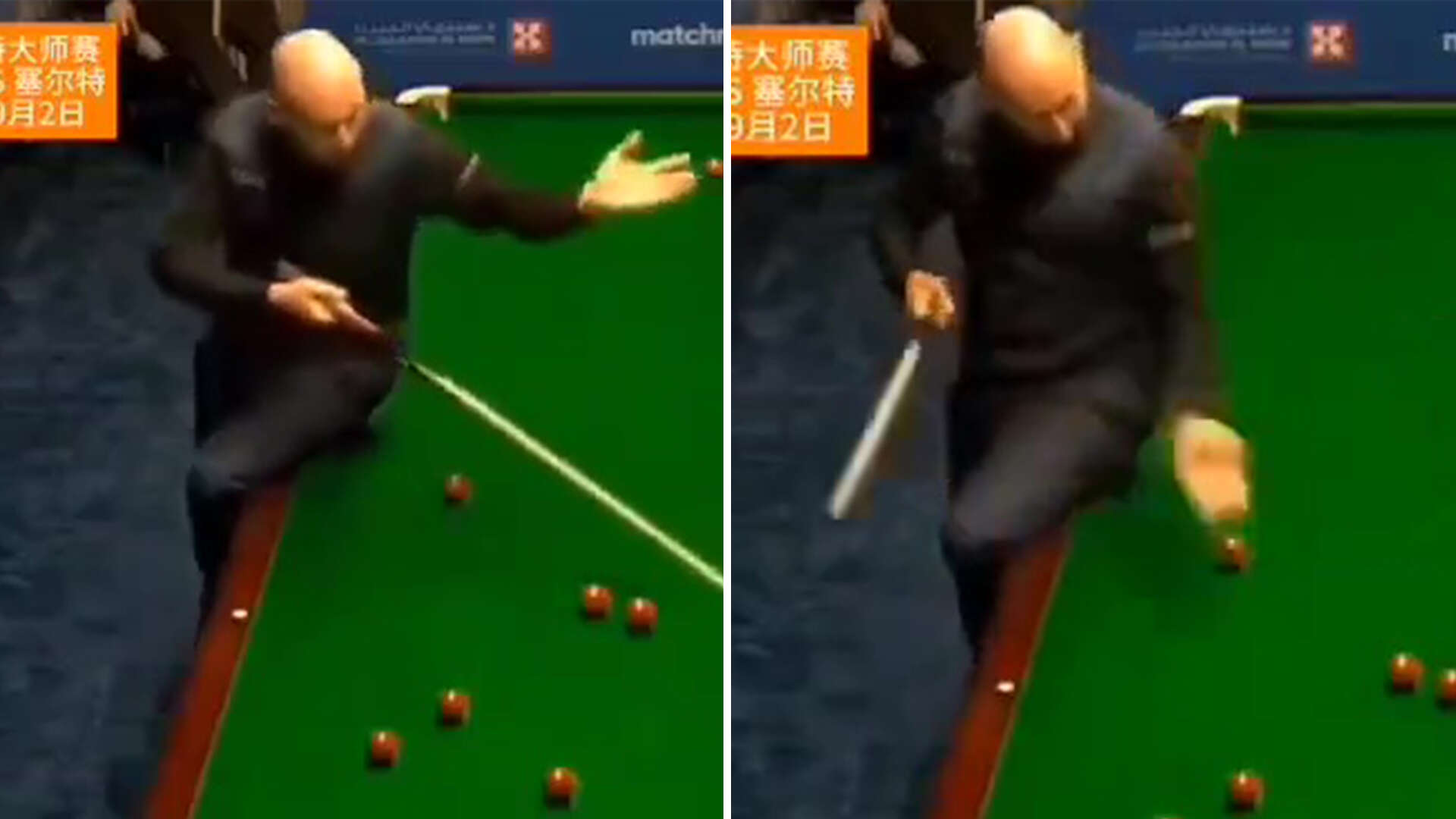 Watch as fuming snooker star slaps ball and storms out of Saudi Arabia Masters