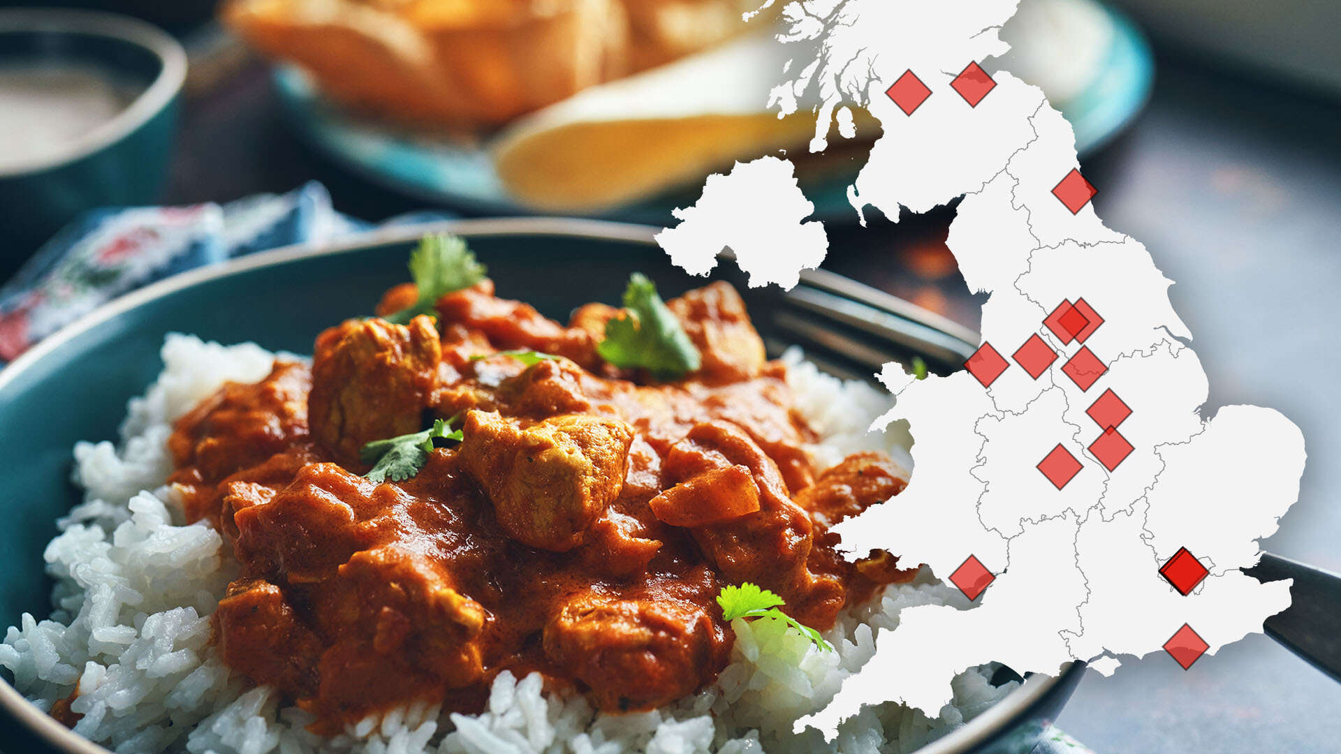 Map reveals best curry house in Britain - is your local on the list of 20?