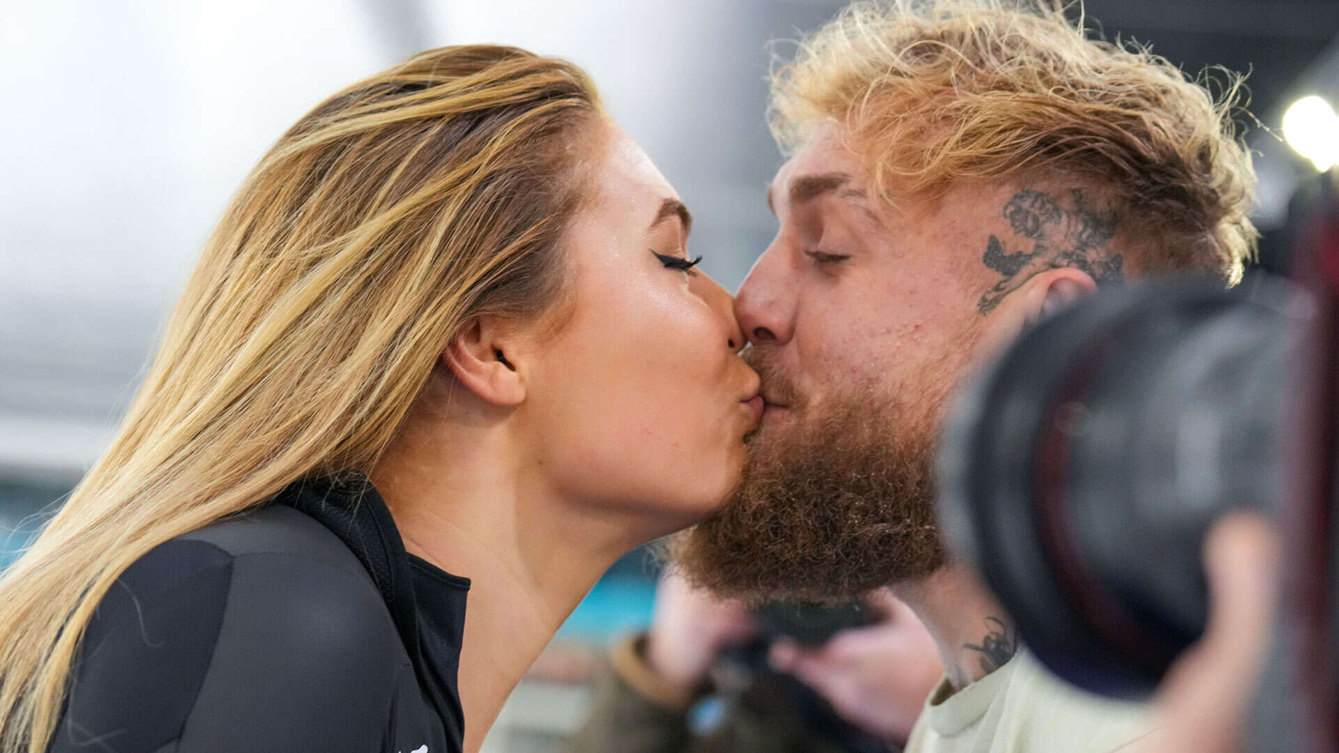 Jake Paul kisses glamorous girlfriend as she becomes champion of her own sport