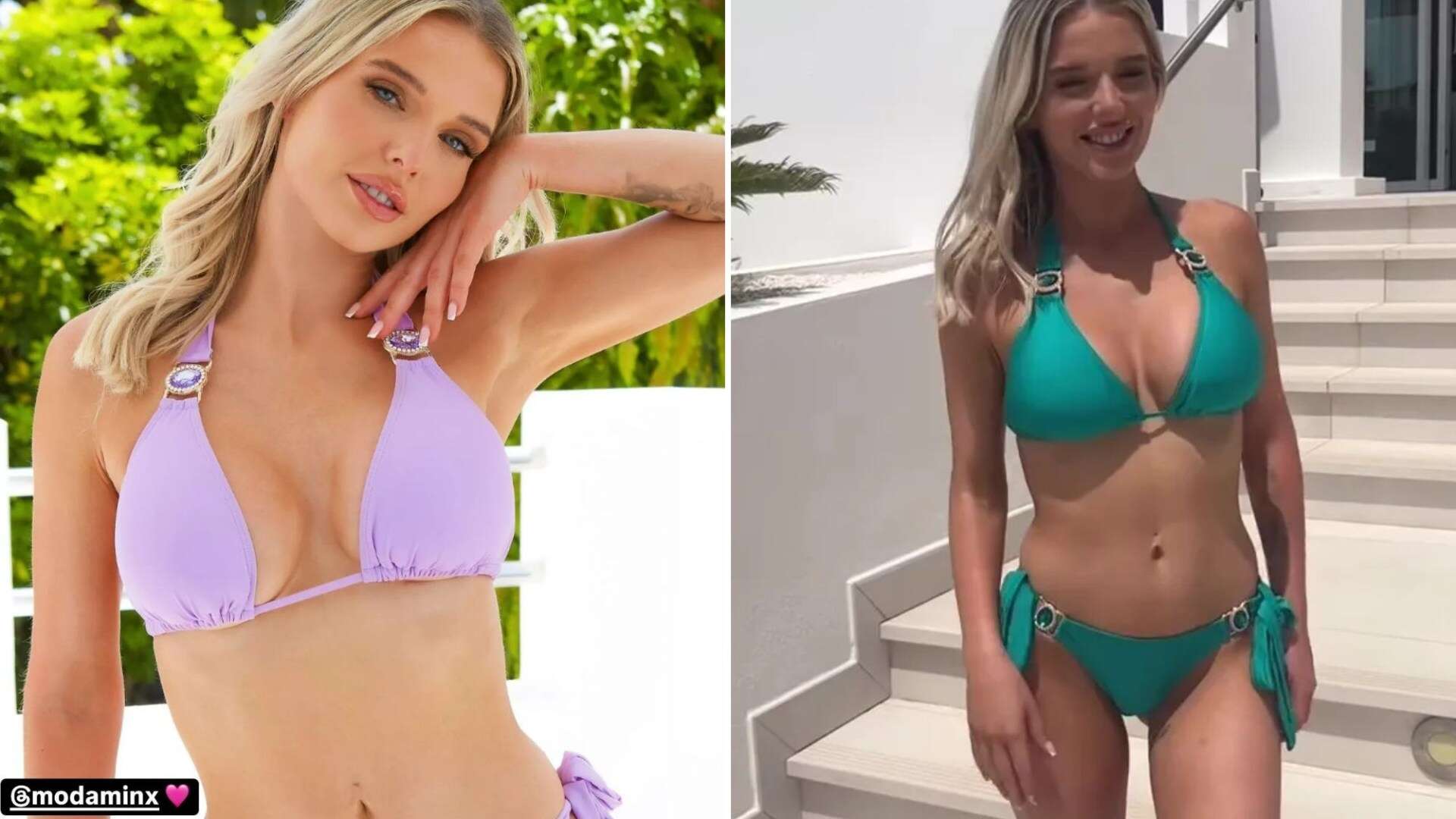 Helen Flanagan defiantly poses in purple bikini after being trolled for her weight