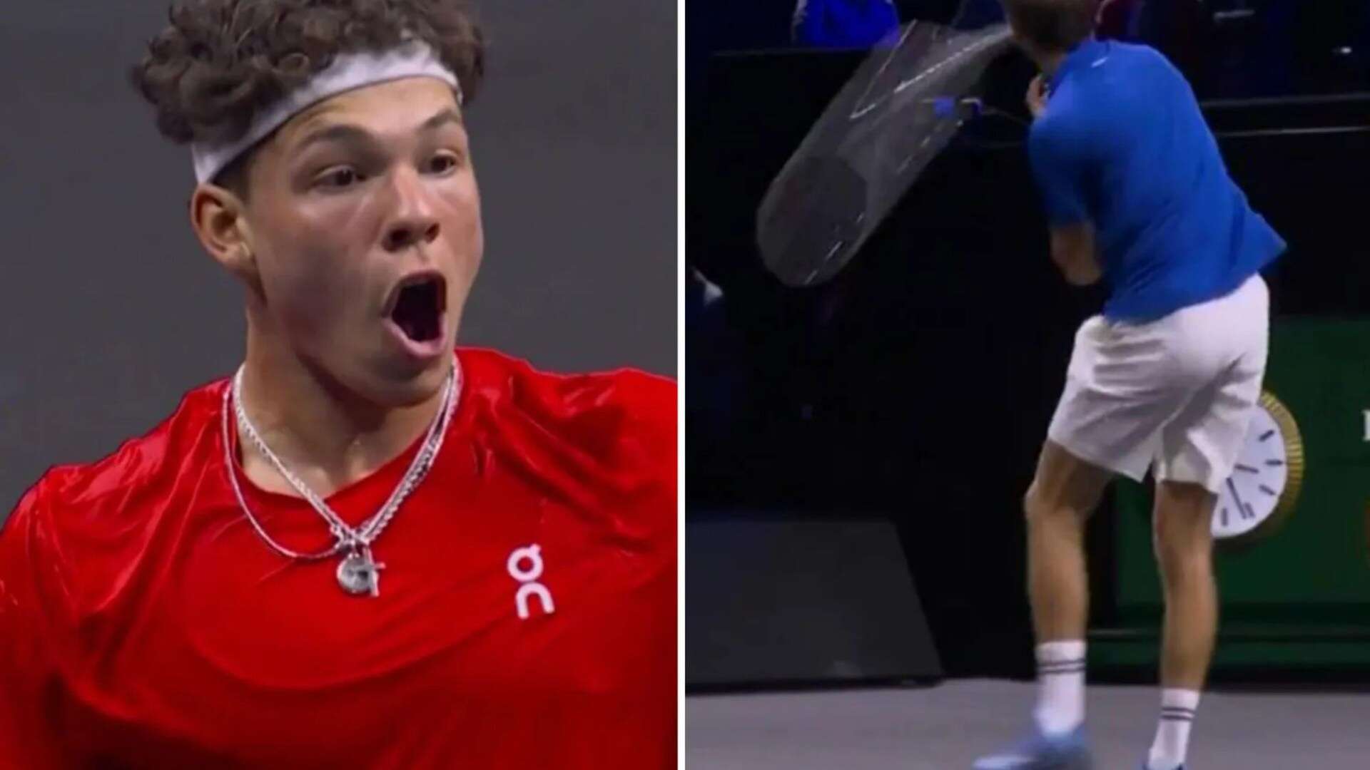 Watch star viciously hurl racquet into crowd but avoids DQ leaving rival shocked