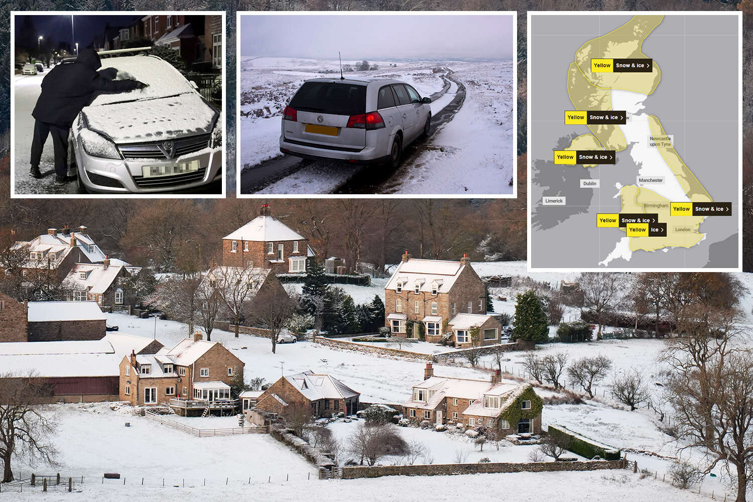 Six snow warnings TODAY as drivers stranded in -11C freeze - map shows worst hit