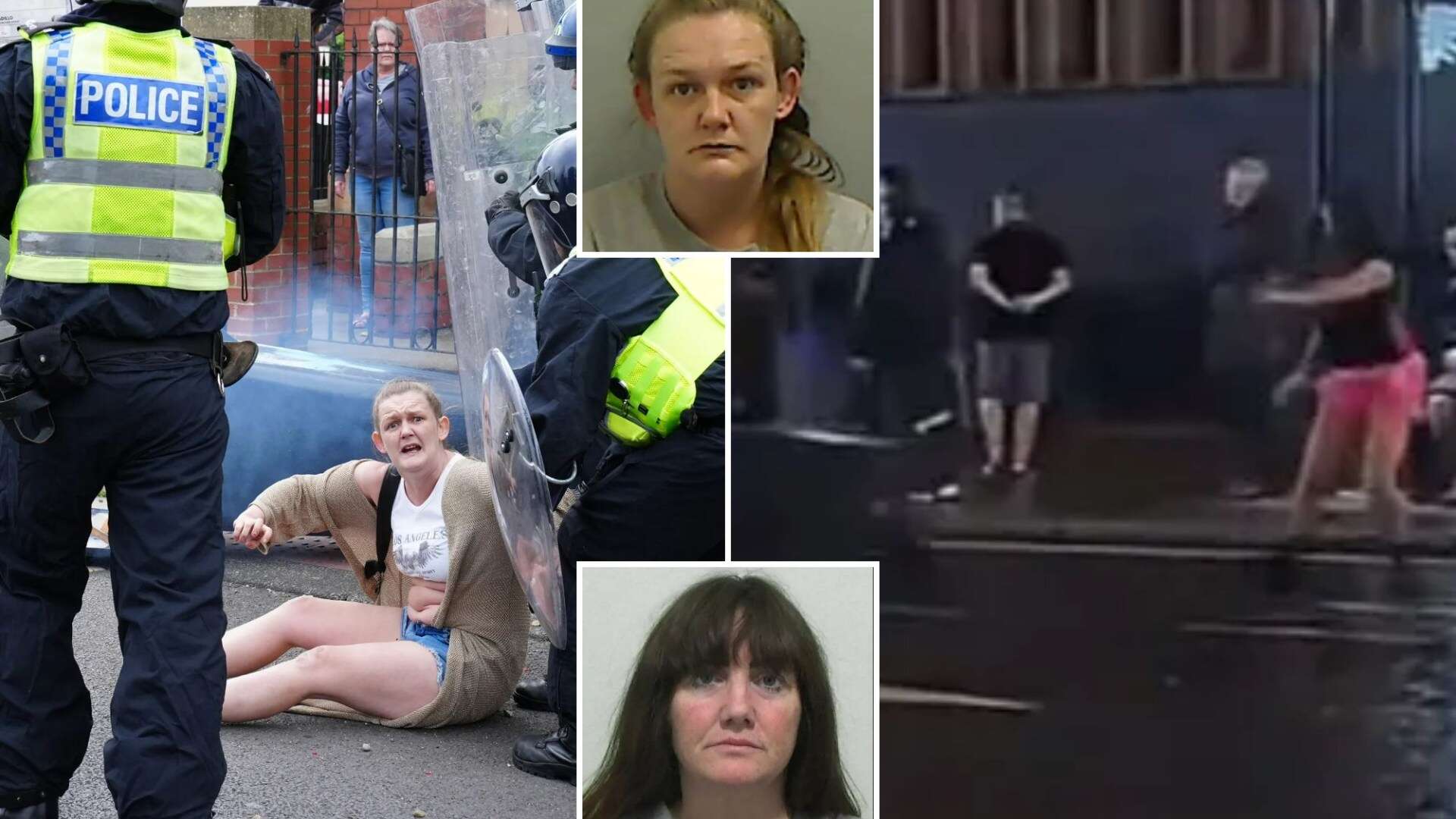 Riot bin ladies jailed for nearly five years in total as yob duo are locked up