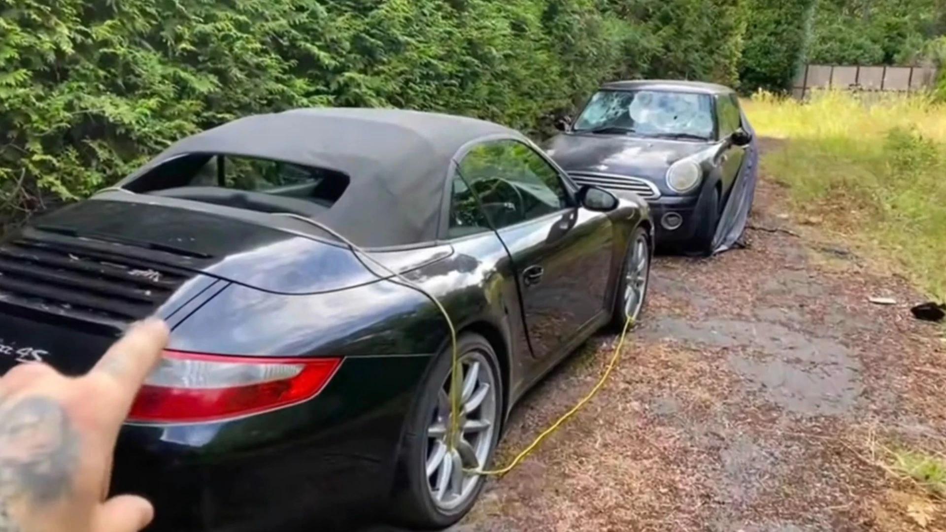 Inside eerie deserted mansion where a supercar has been left to rot