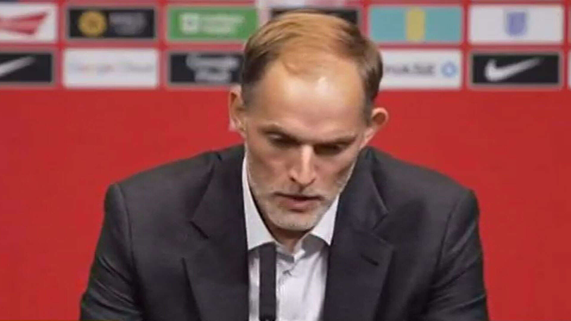 Watch Tuchel's awkward reaction when asked why he chose England over Man Utd