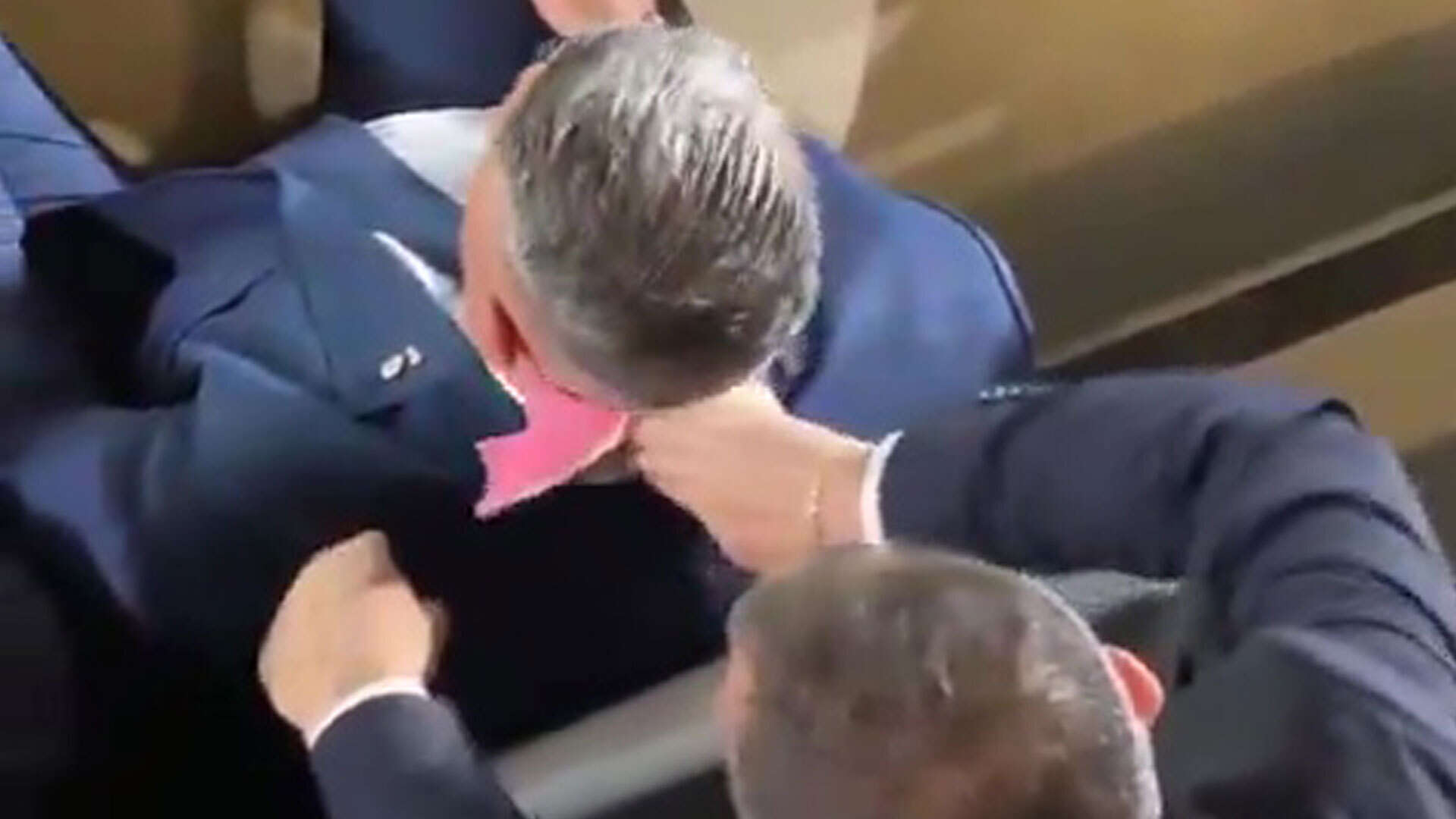 Watch moment Argentina football chief gets sponged by personal sweat-wiper