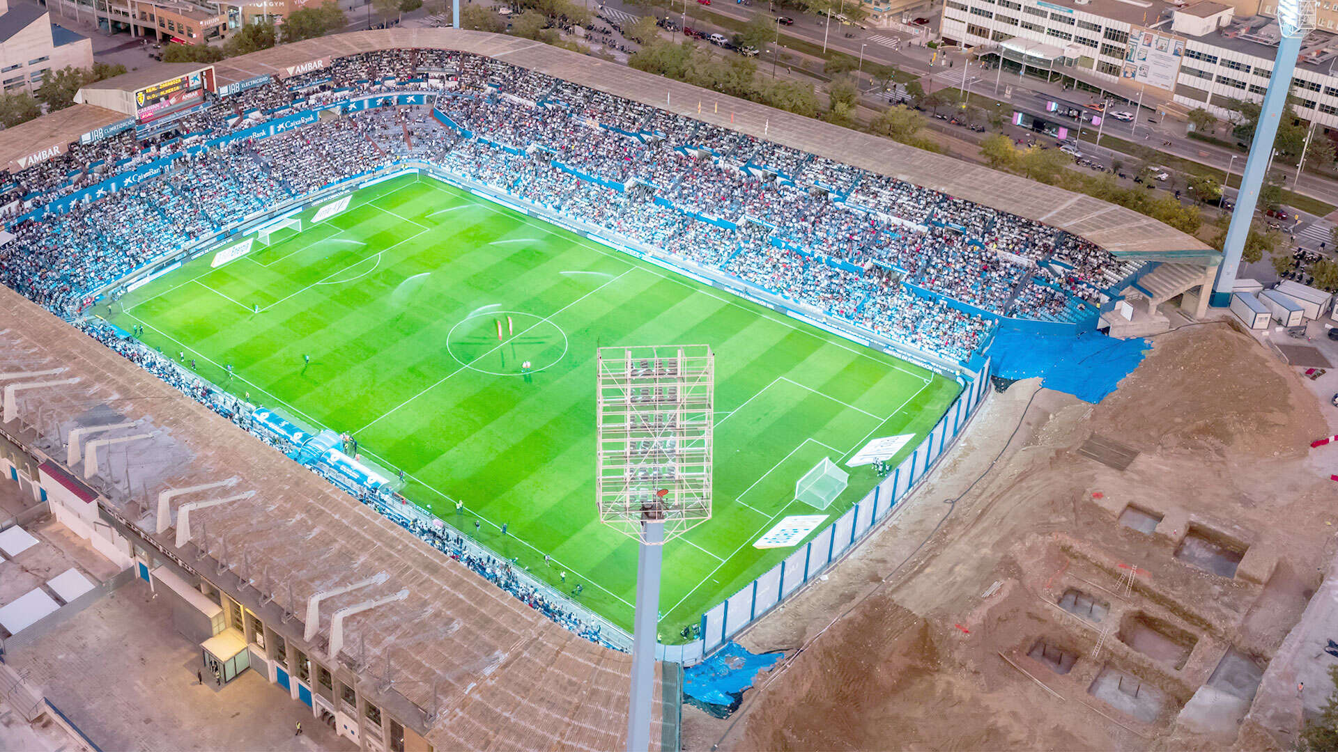 World Cup venue lies half demolished next to rubble as it hosts 2nd-tier games