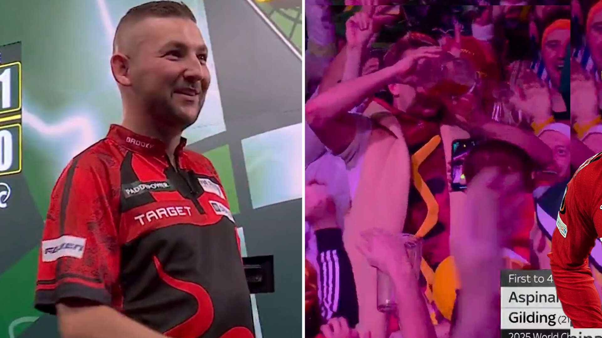 Darts clash stopped as fan downs whole jug of beer - but then gets kicked out