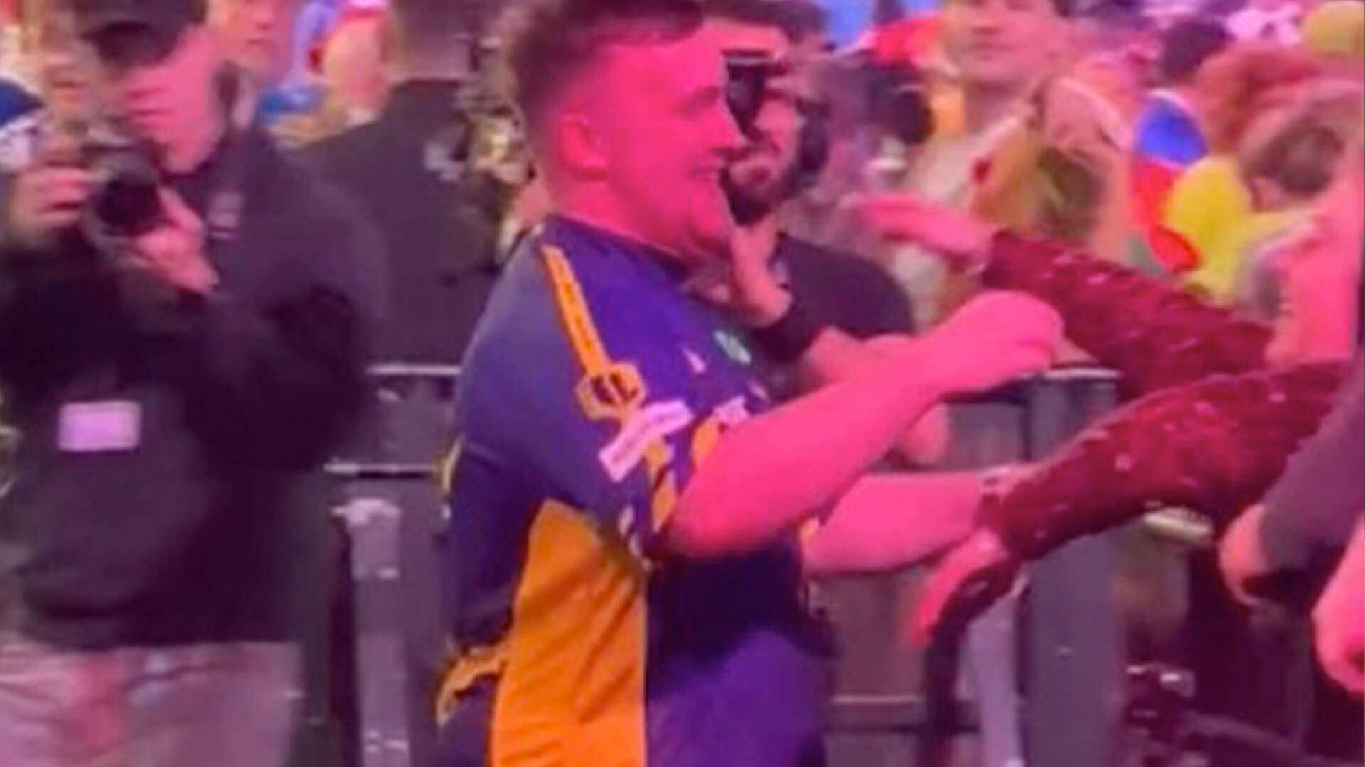 Moment Luke Littler, 17, pretends to cry in front of family after Ian White win