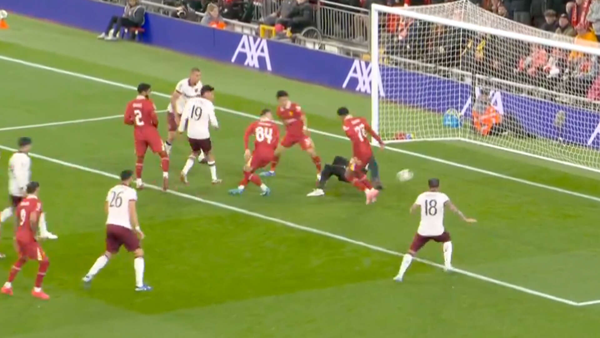 Watch comical own goal as Liverpool star kicks ball against team-mate