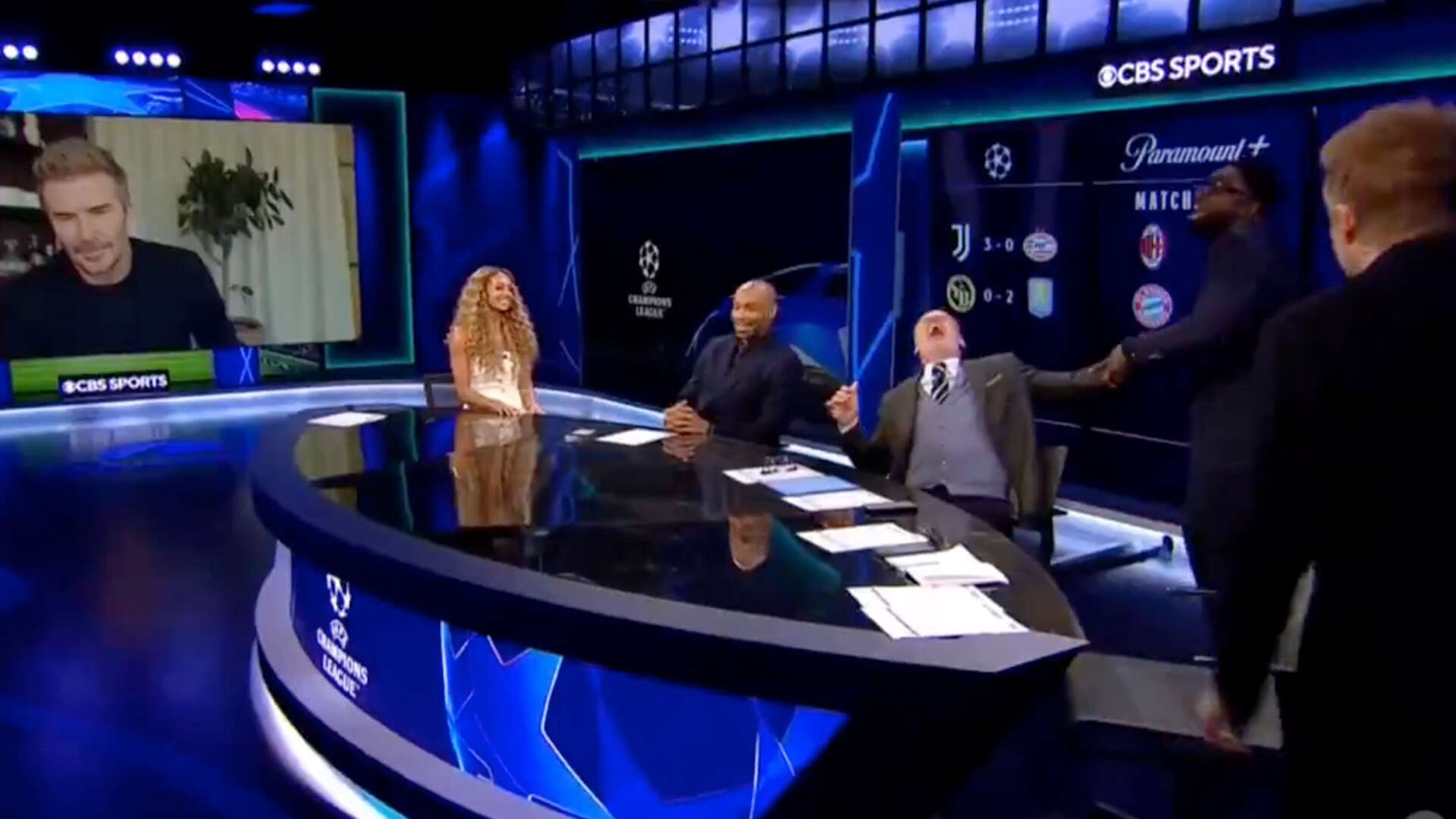 Beckham shocks CBS Sports panel as he gatecrashes and makes cheeky Abdo joke