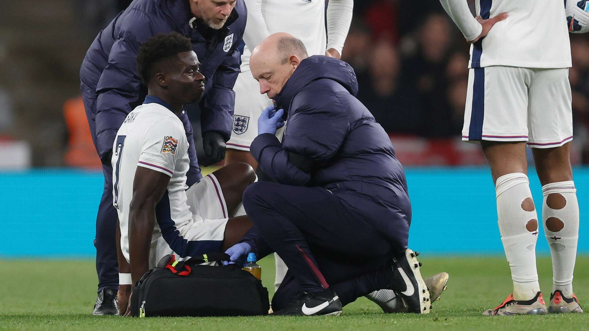 Bukayo Saka sent home by England to be assessed by Arsenal amid injury fear