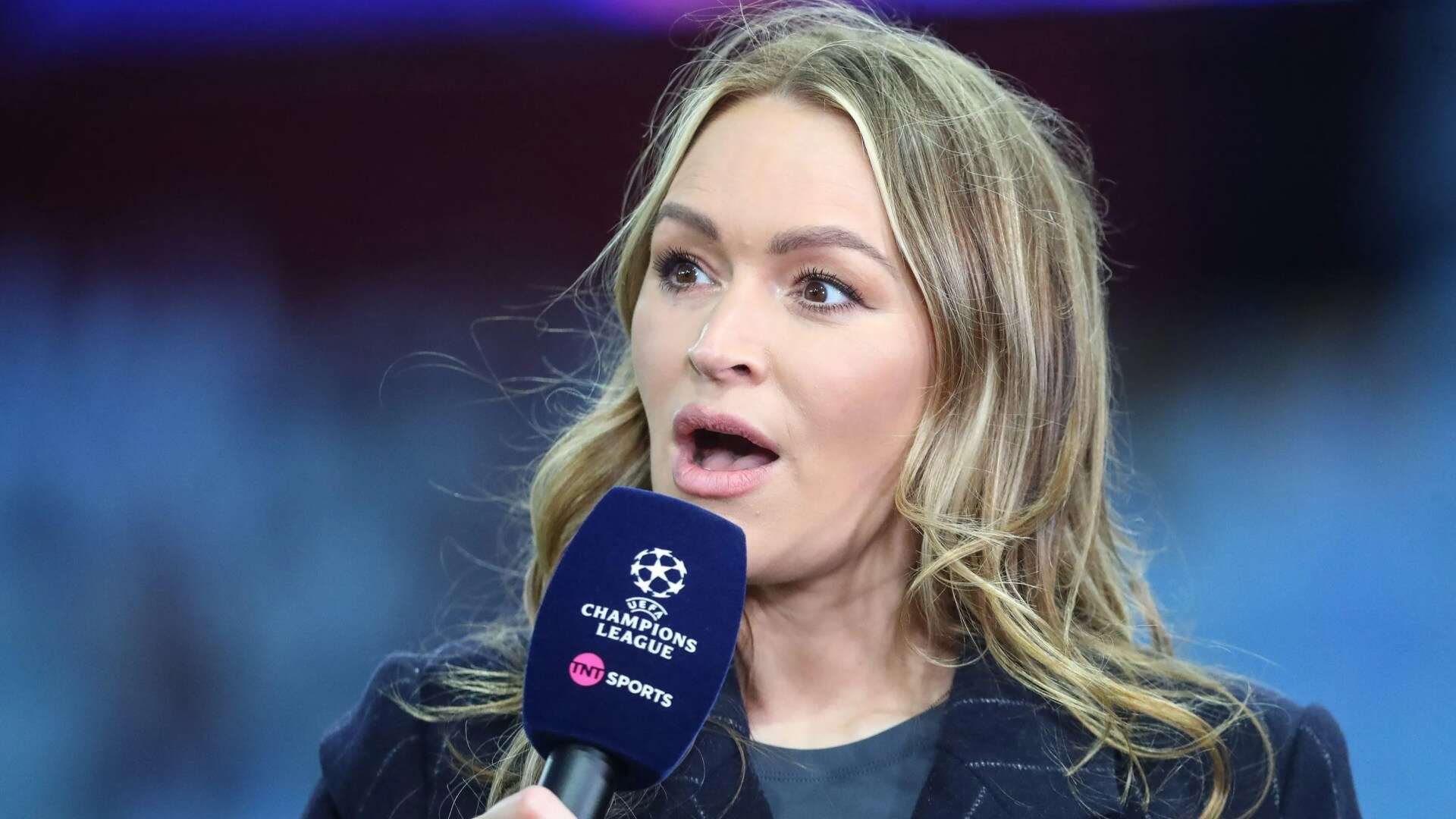 Laura Woods in rude joke about getting naked live on TNT Sports at Villa tie