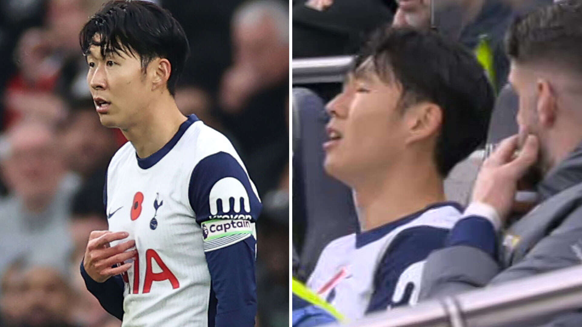 Son Heung-min in X-rated meltdown on Tottenham bench after being subbed him off