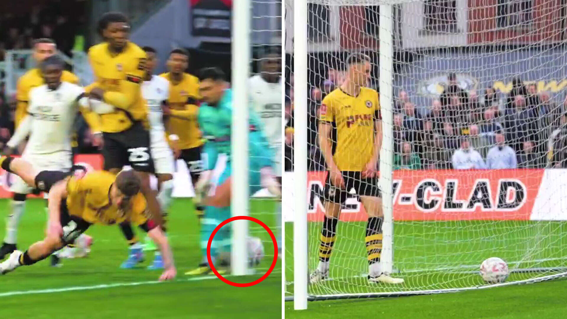 Watch FA Cup ghost goal as linesman appears to fall victim to optical illusion