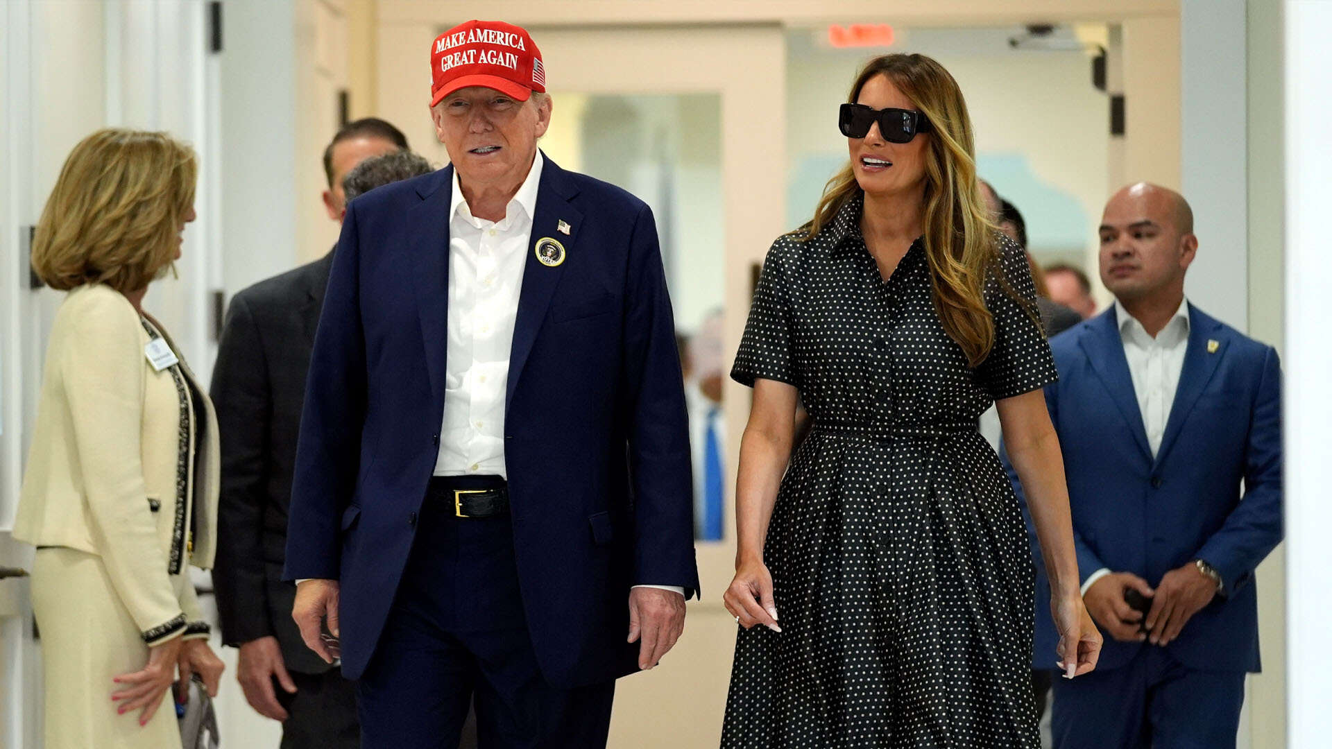 Donald Trump & Melania cast votes on Election Day as he makes three-word request