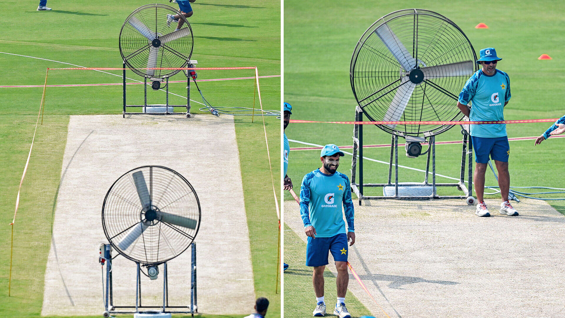 Pakistan use giant heaters to warm pitch before Third Test against England