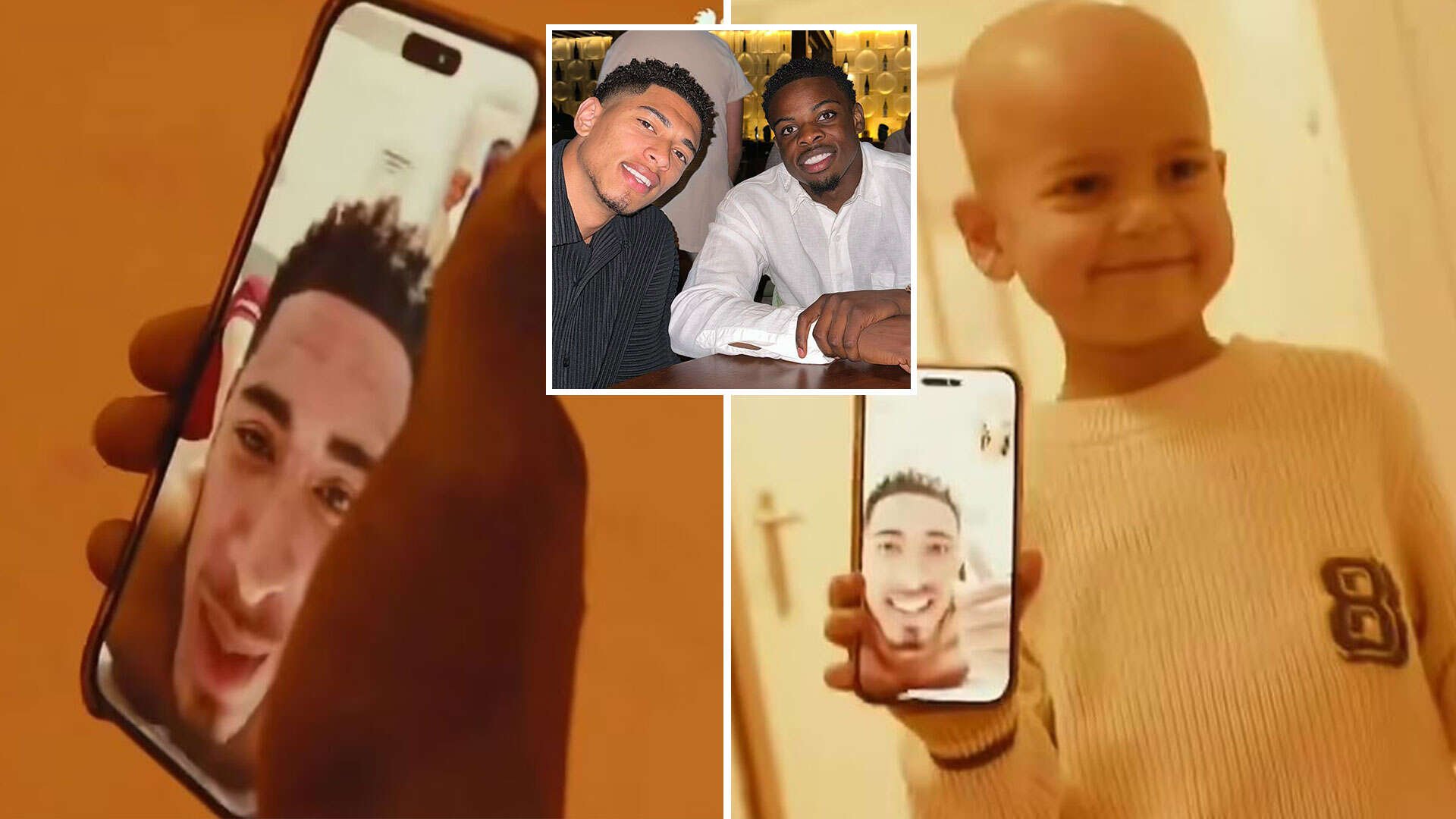 Moment Bellingham video chats sick child after ex-teammate's surprise call