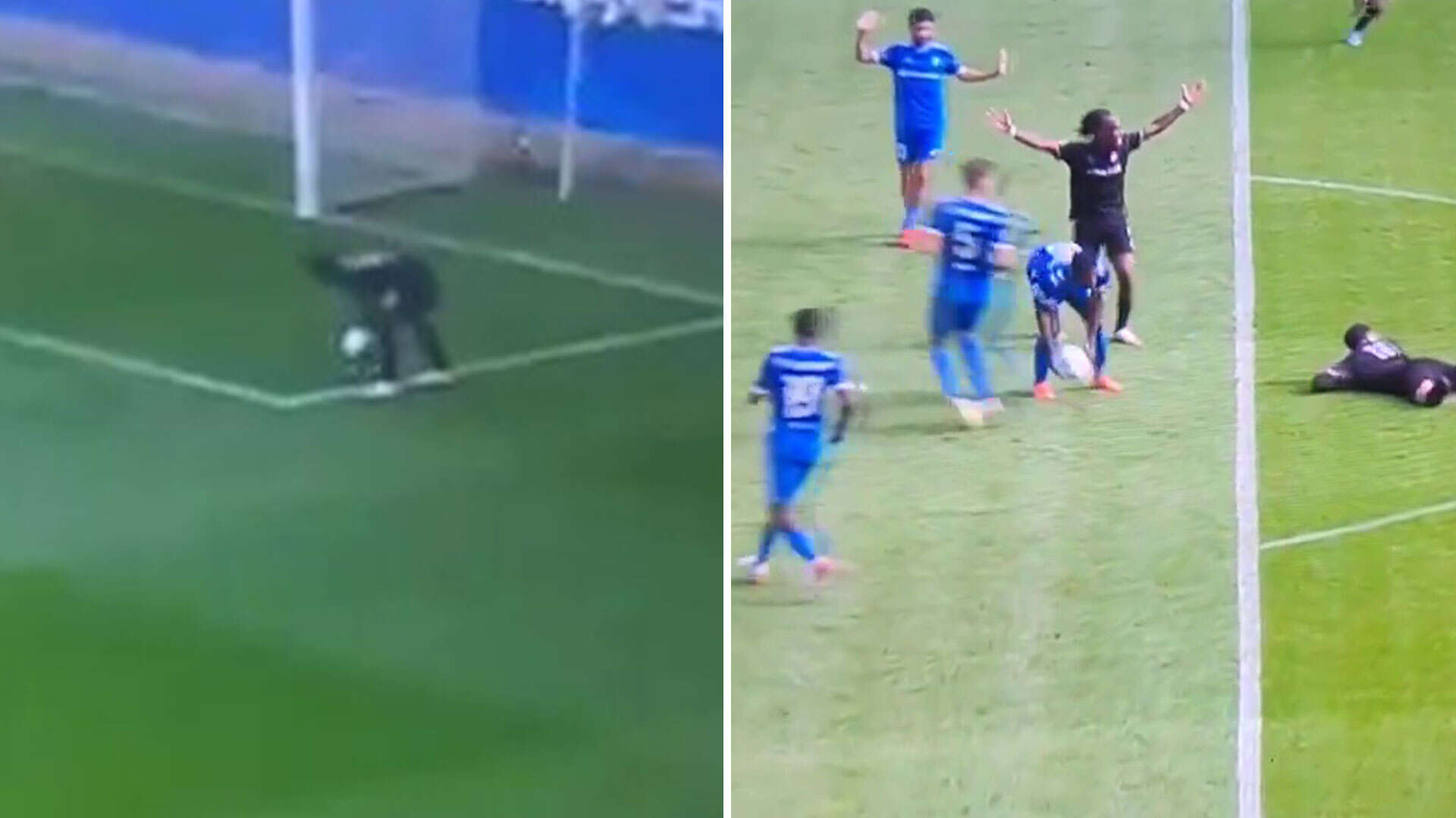 Ref gives two pens after players pick up ball in bizarre incidents