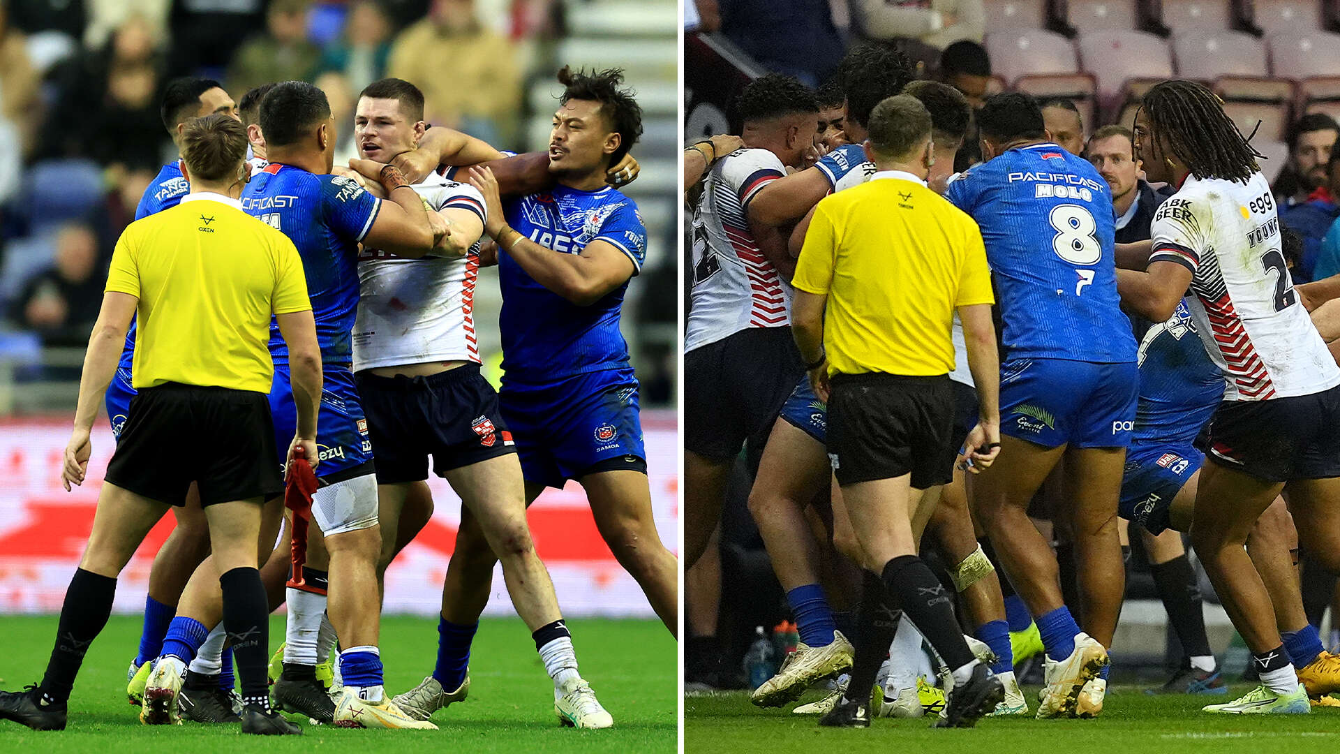 England rugby league clash descends into huge brawl 'like Royal Rumble'