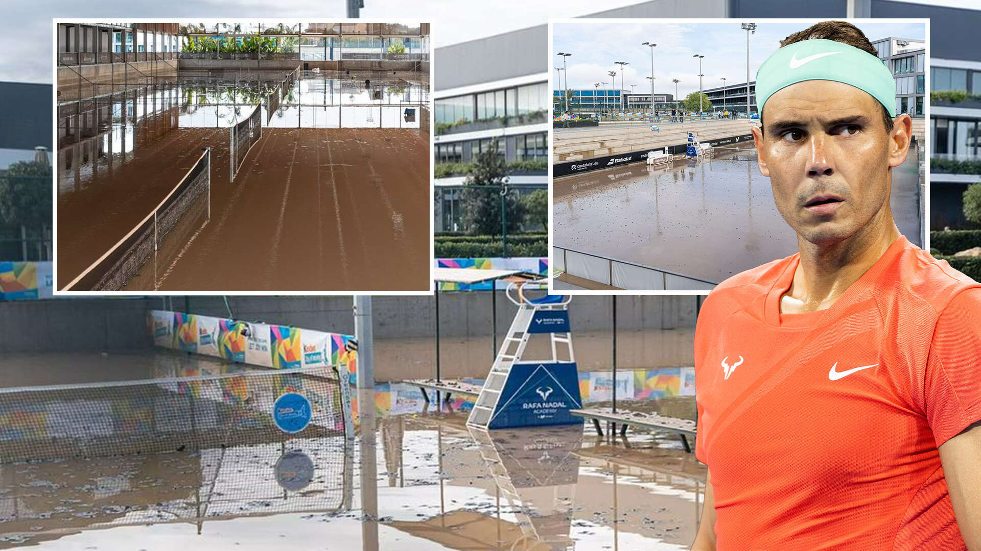 Shock pictures show Nadal's academy under water after record-breaking floods