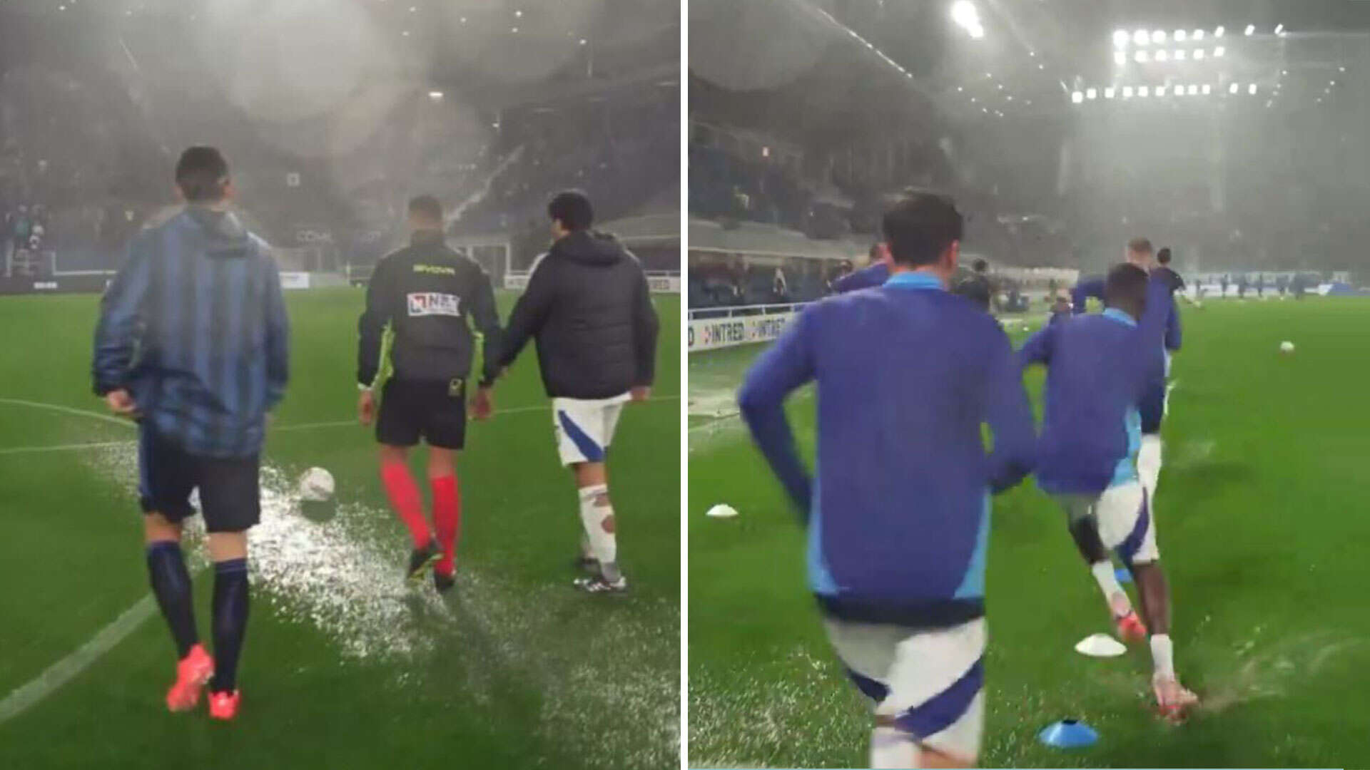 Serie A clash involving Champions League club DELAYED after torrential rain