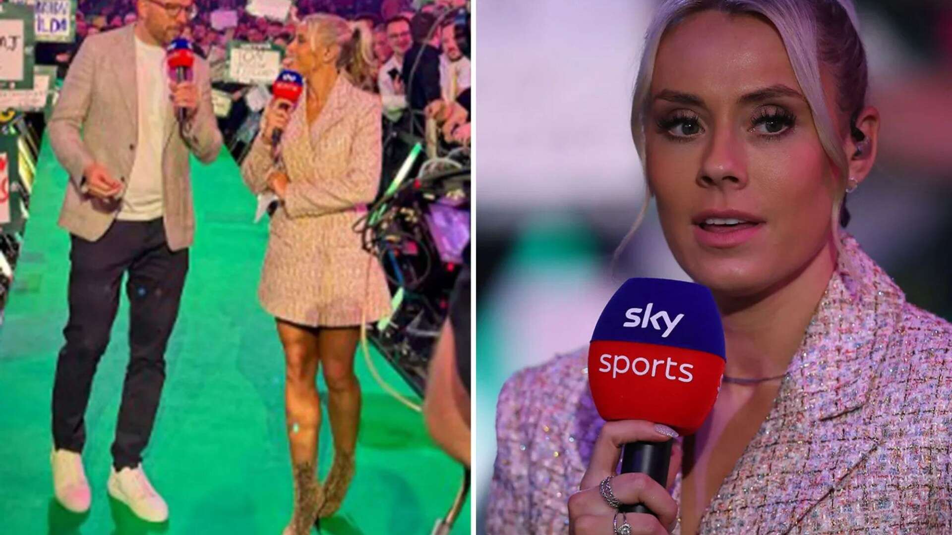 Sky Sports host Paton puts on leggy display at World Darts Championship