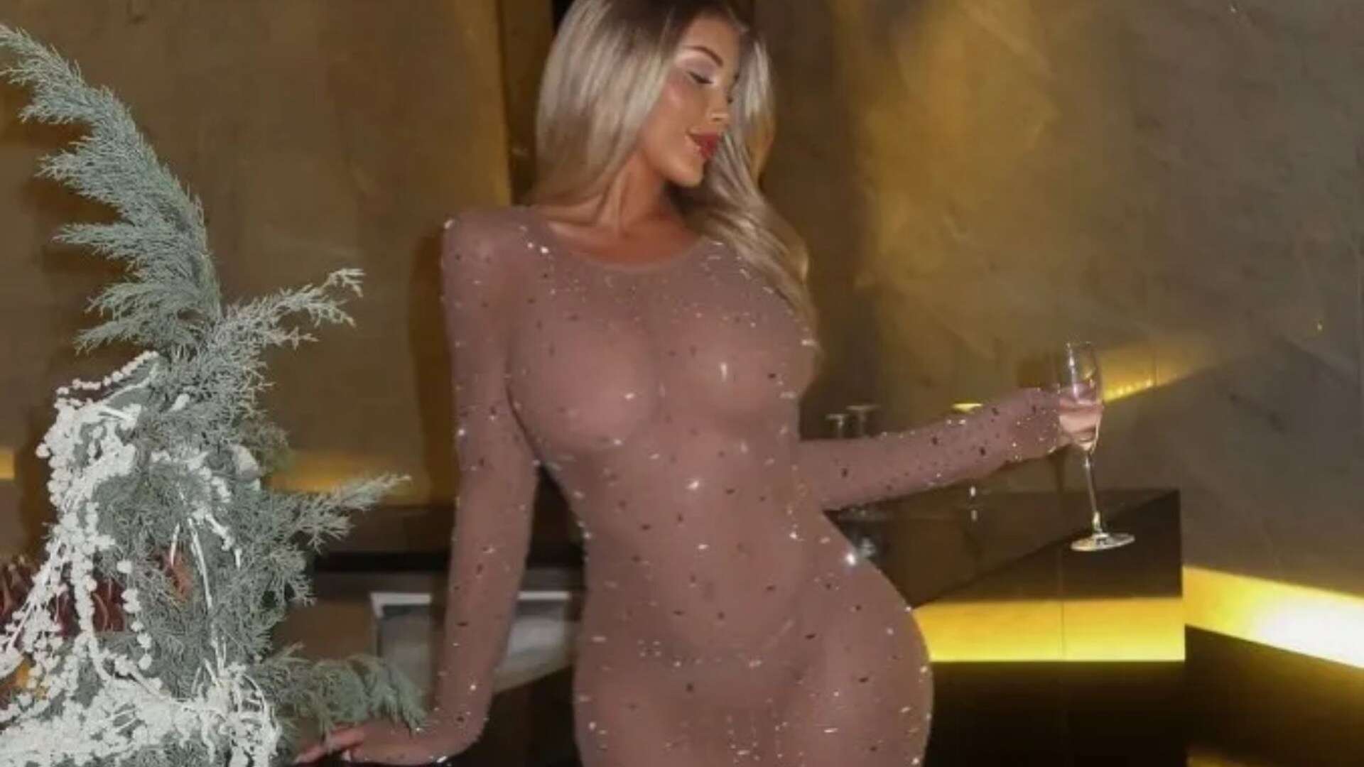 Love Island's Eve leaves NOTHING to the imagination in braless NYE sheer dress