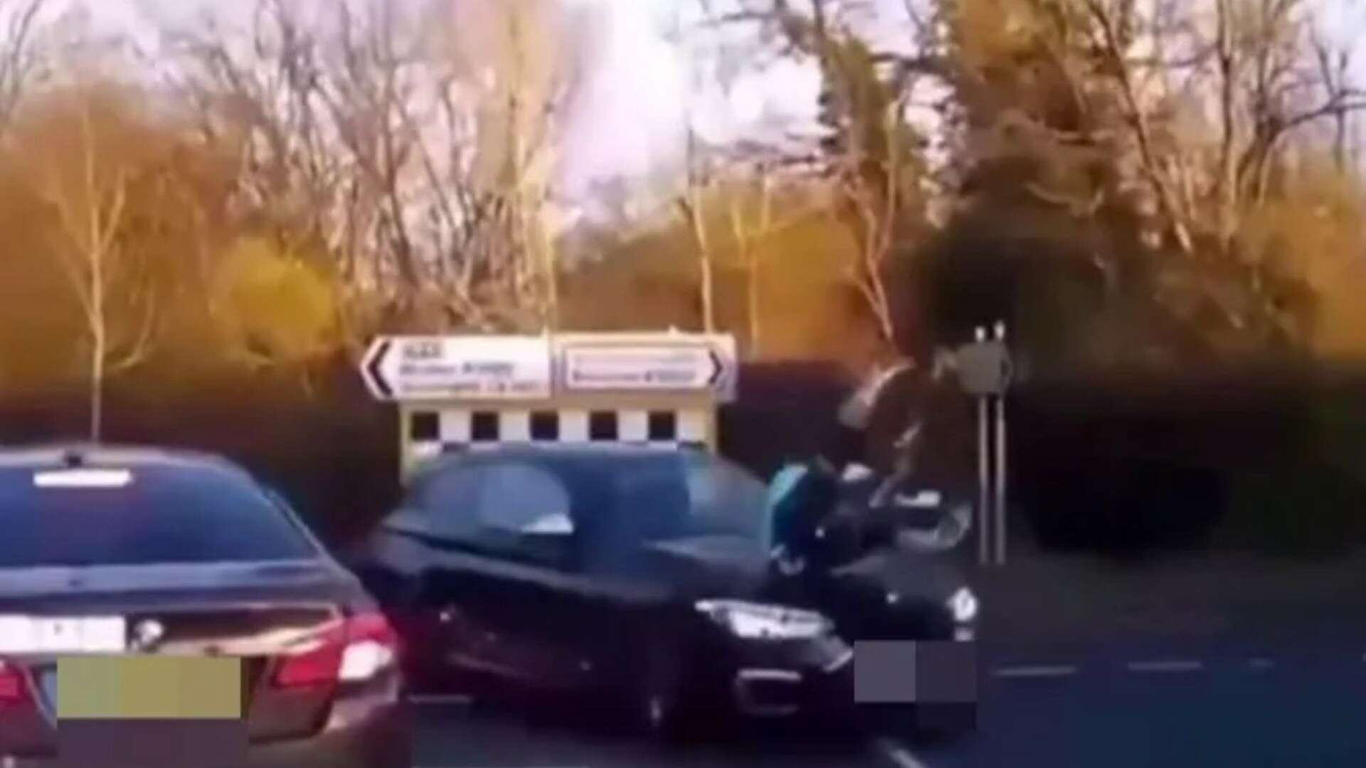 Watch car hit cyclist head-on at busy junction - but who’s at fault?